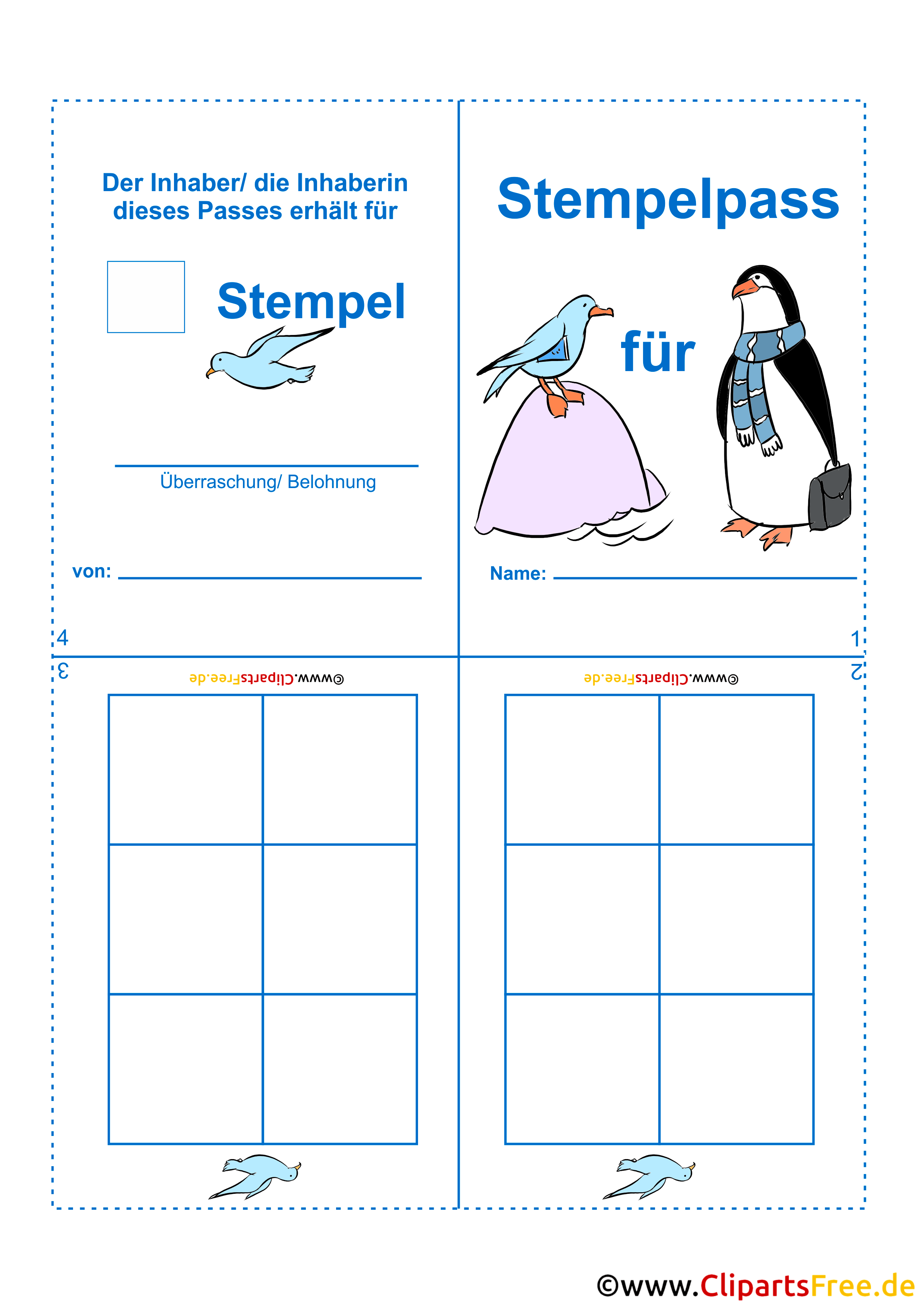 Stempelpass zum Ausdrucken Druckvorlage