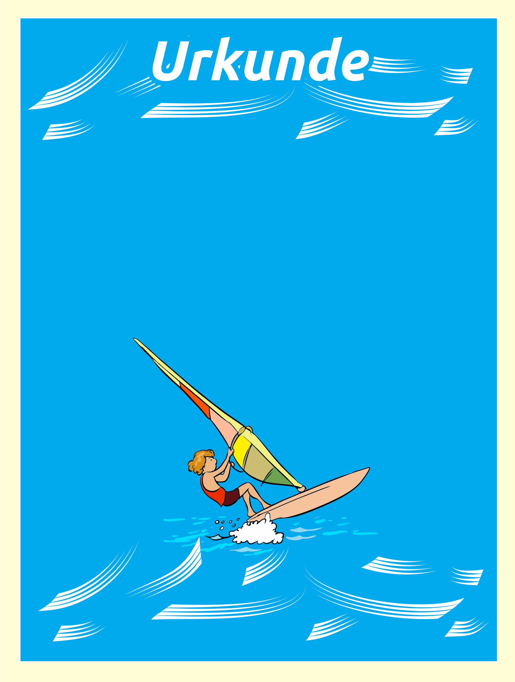 Kostenlose Urkunde downloaden Windsurfing als PDF