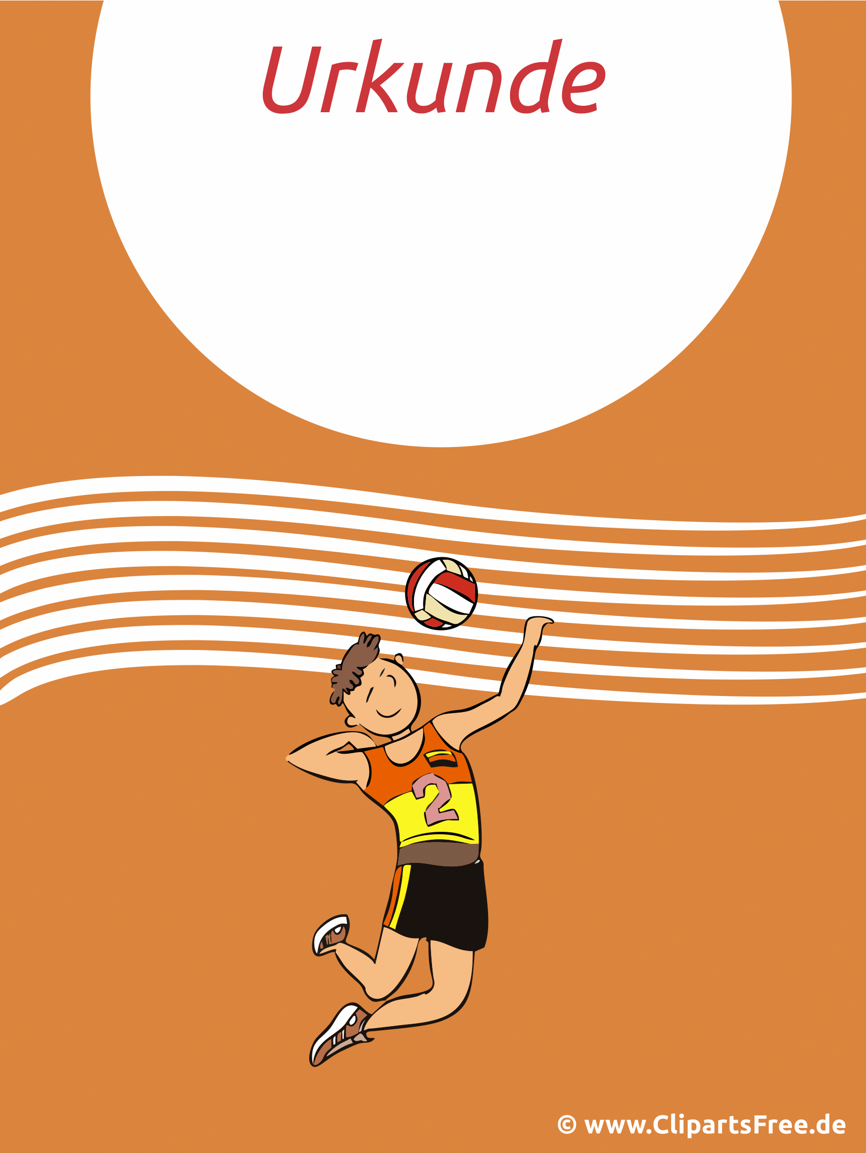 Urkunde Volleyball kostenlos zum Drucken