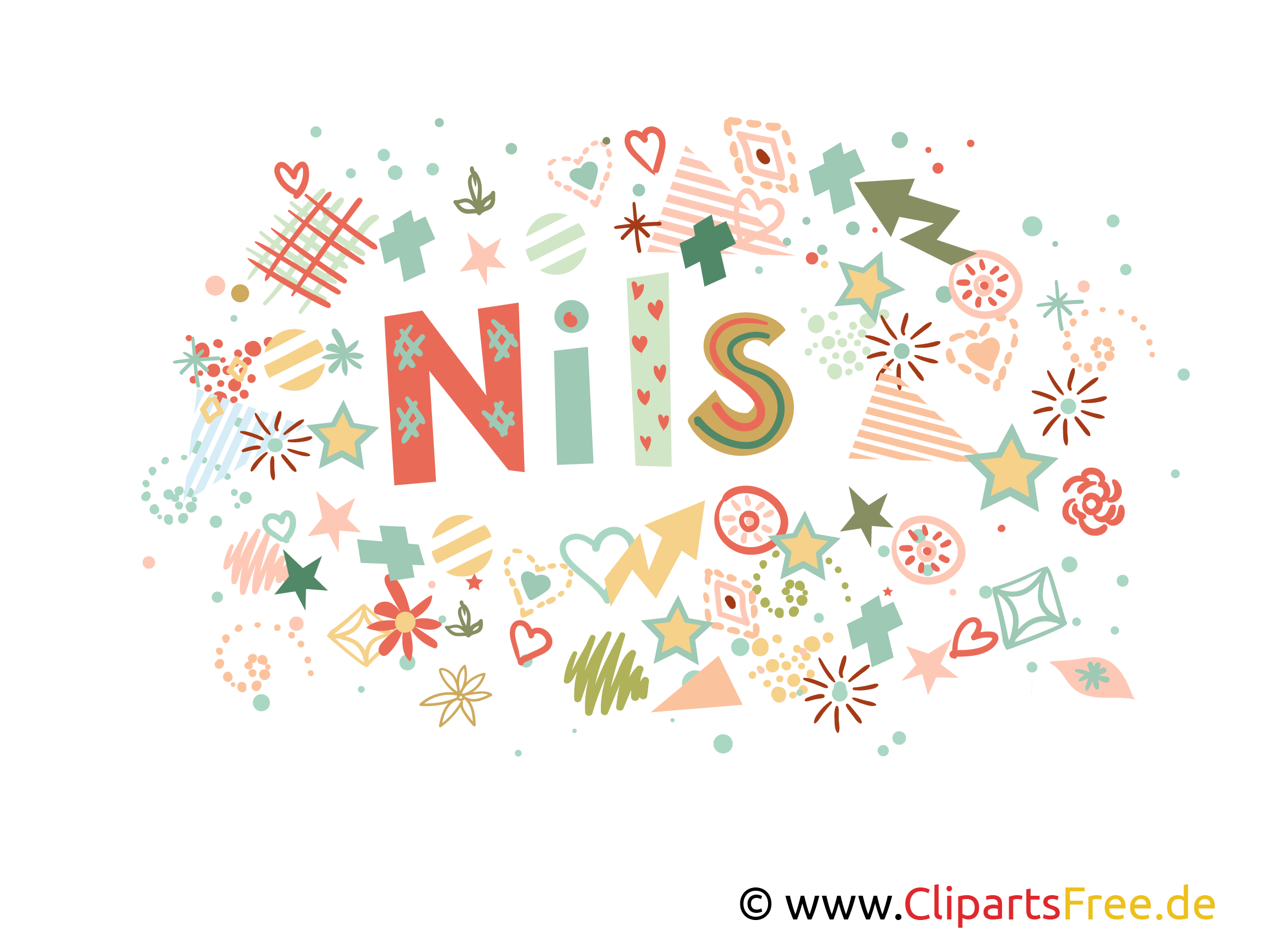 Nils nombres para niños letras decorativas
