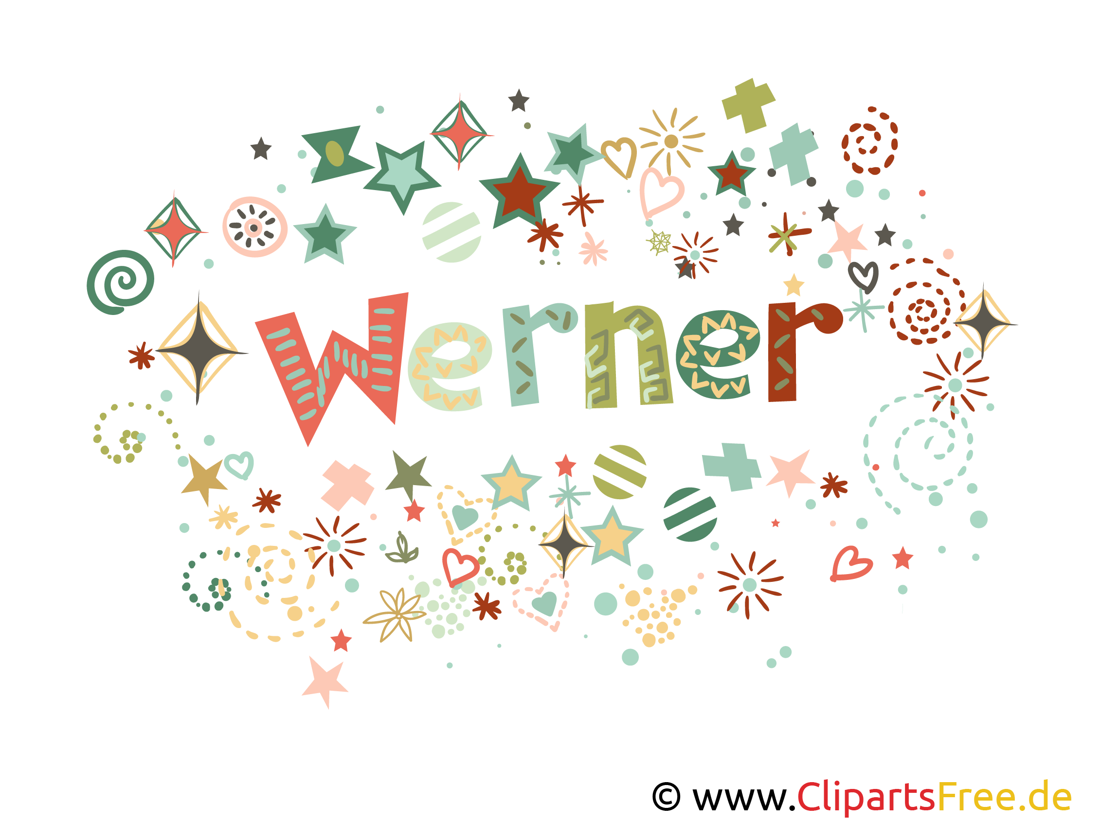 Werner Name Illustration, Bild, Clipart