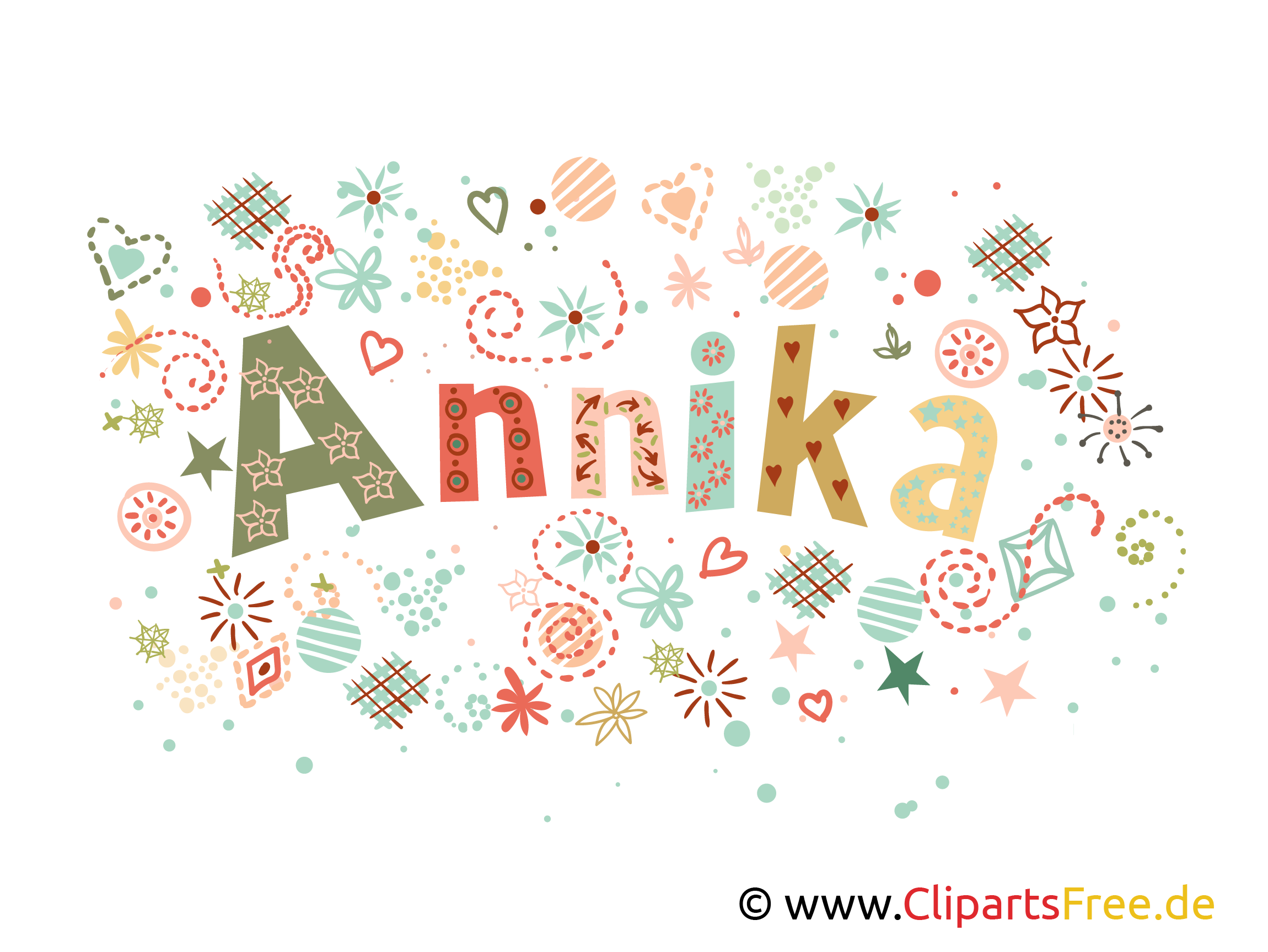 Annika Mädchenname dekorative Buchstaben zum Drucken