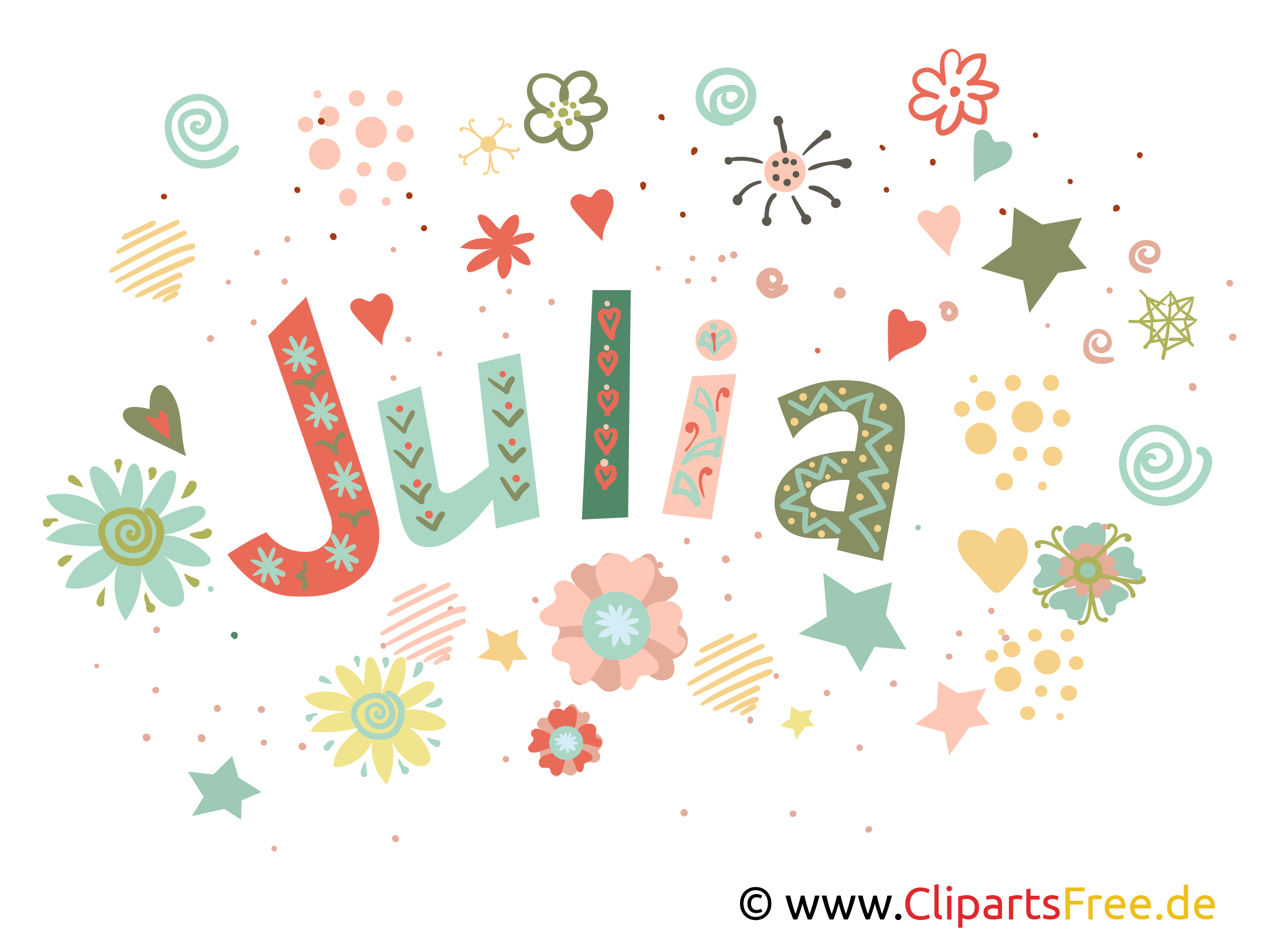 Julia Name Bild, Illustration, Clipart