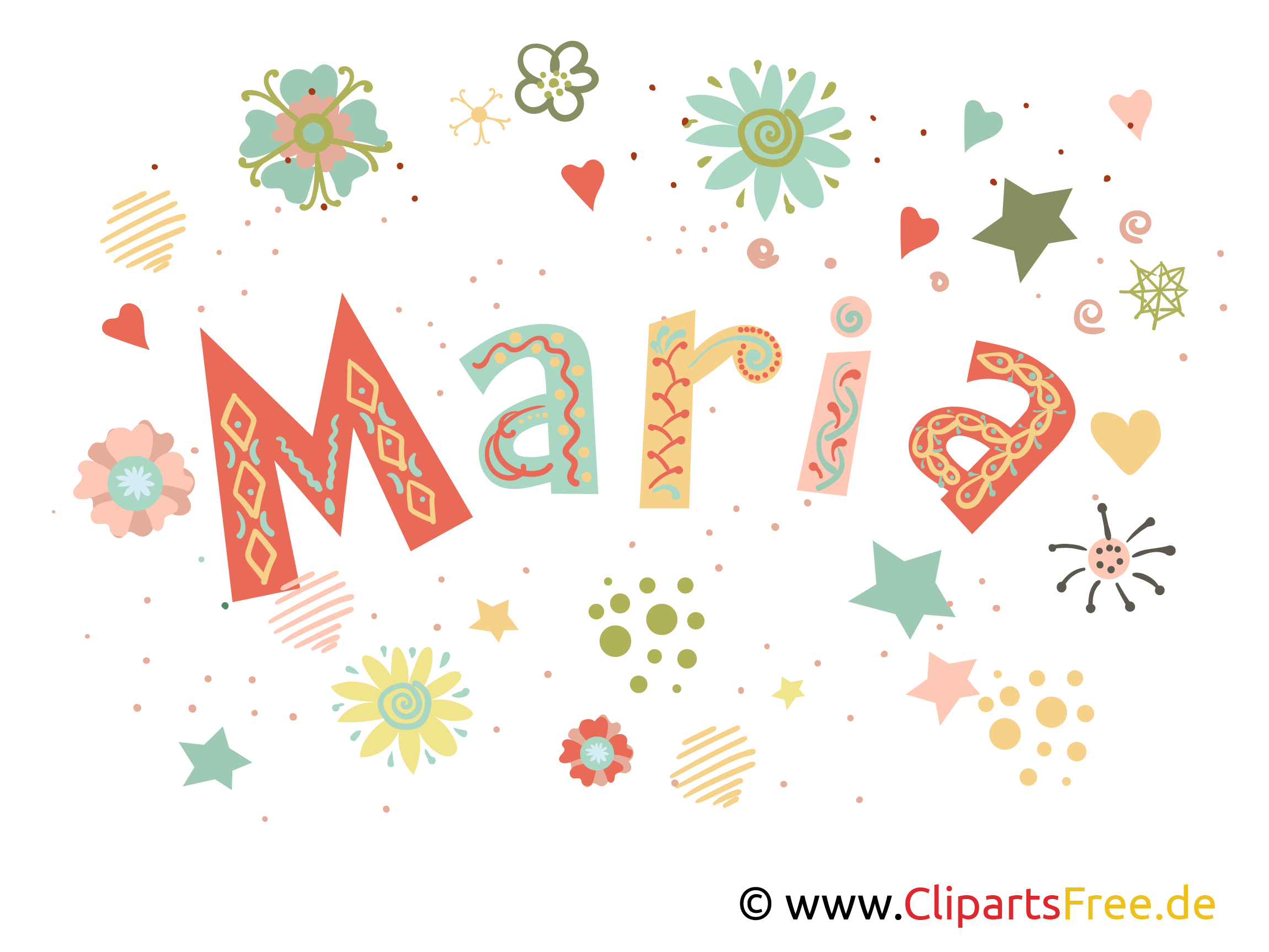 Maria Name Bild, Illustration, Clipart