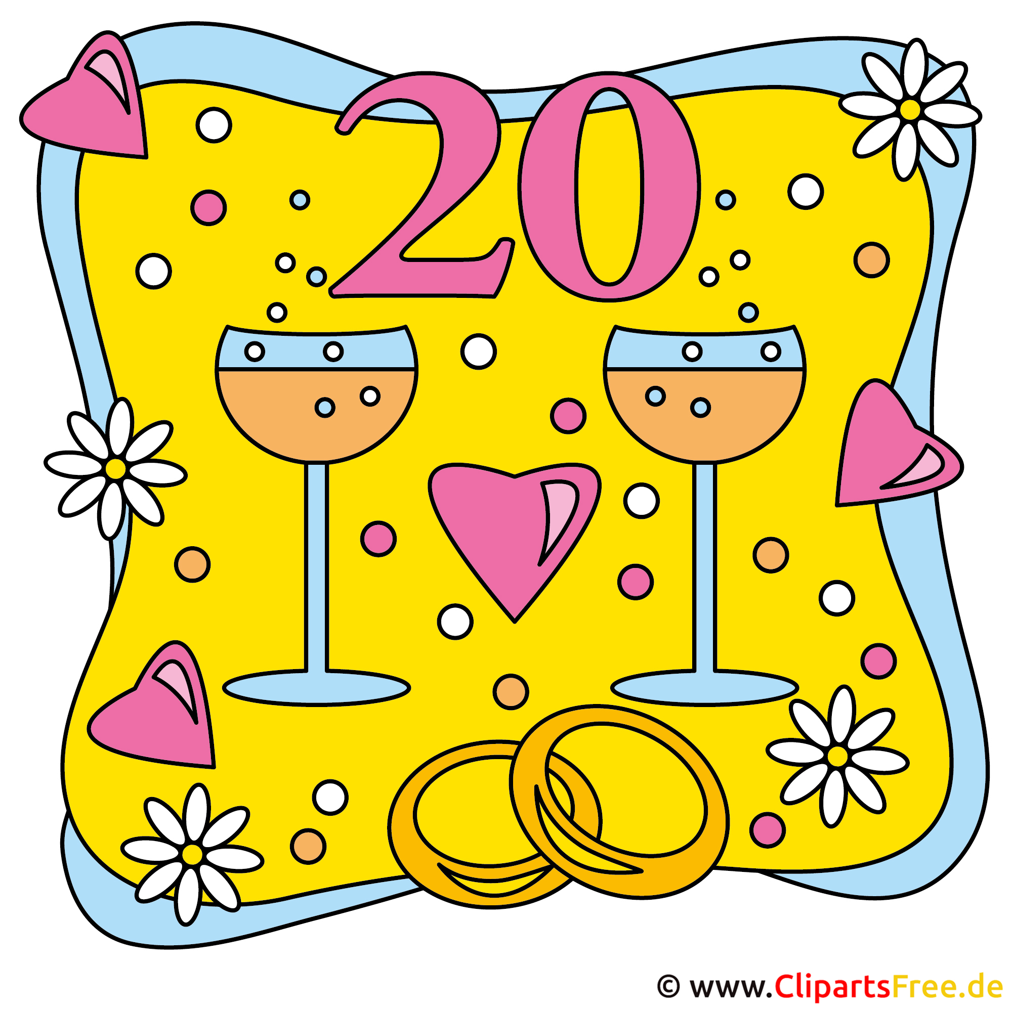 Porzellan-Hochzeit 20 Jahre Ehejubileum Bild-Clipart