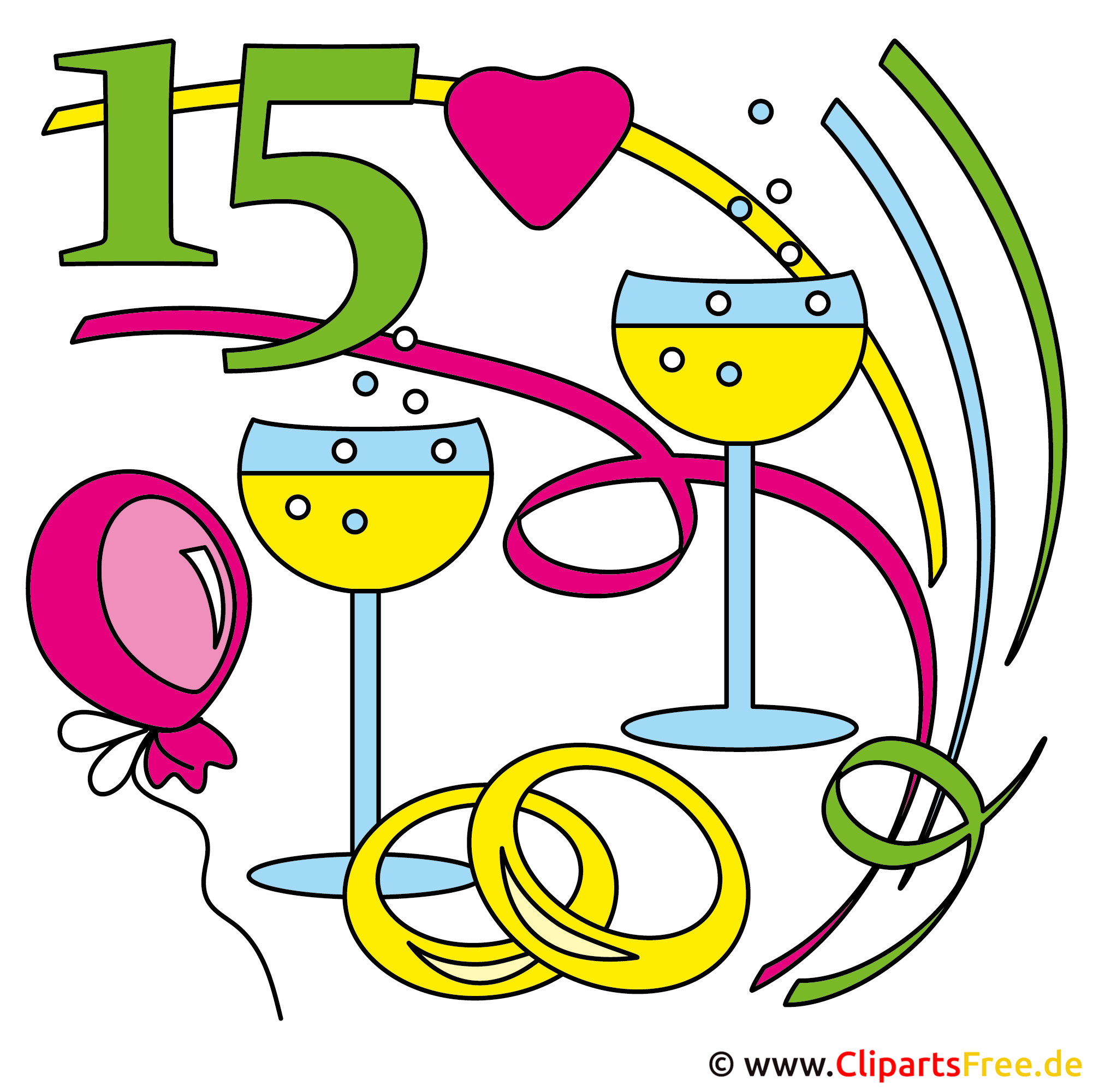 Veilchen Hochzeit 15 Jahre Ehe Clipart Bild