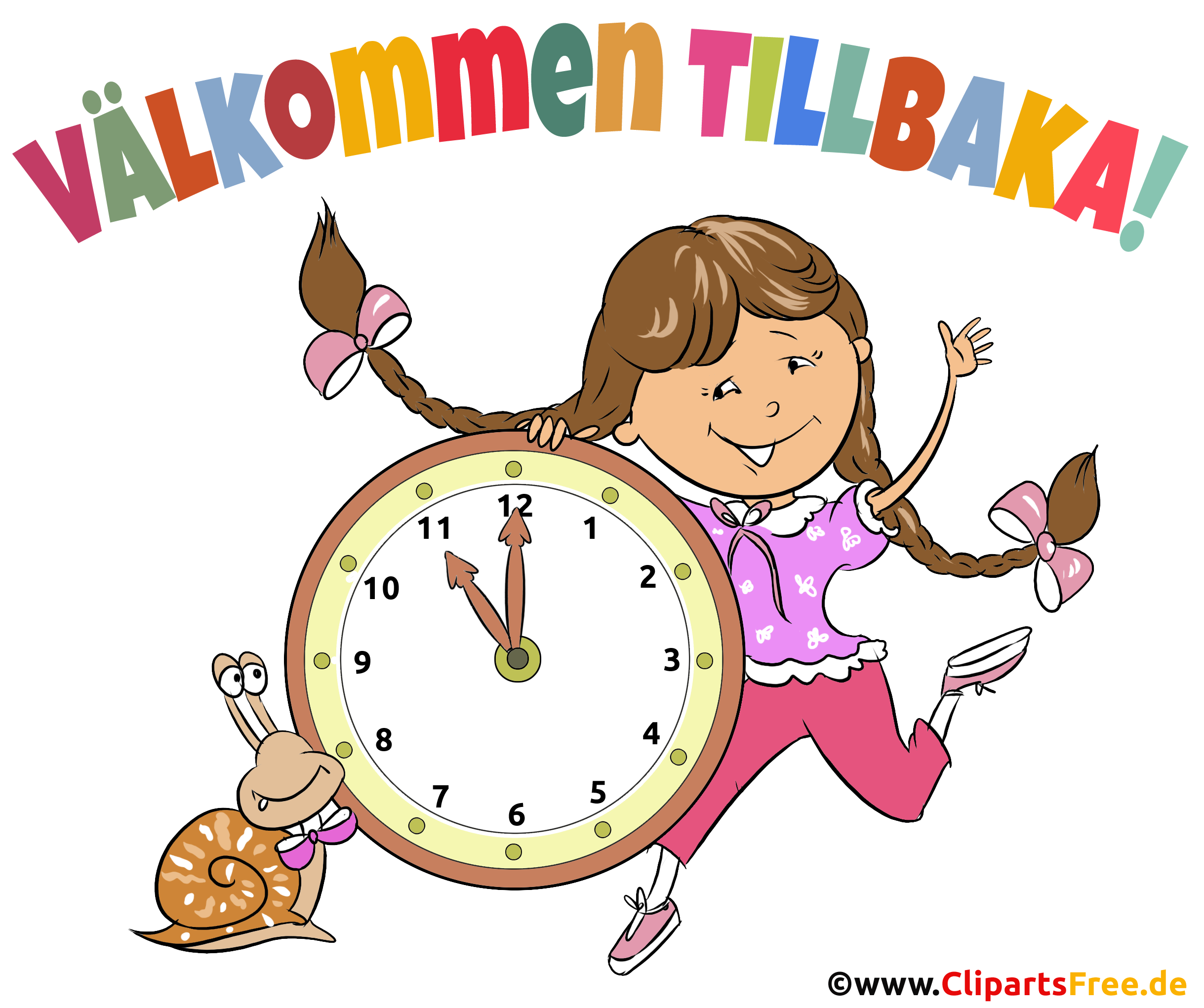 Willkommen zurück auf Schwedisch Clipart zum Thema Schulanfang