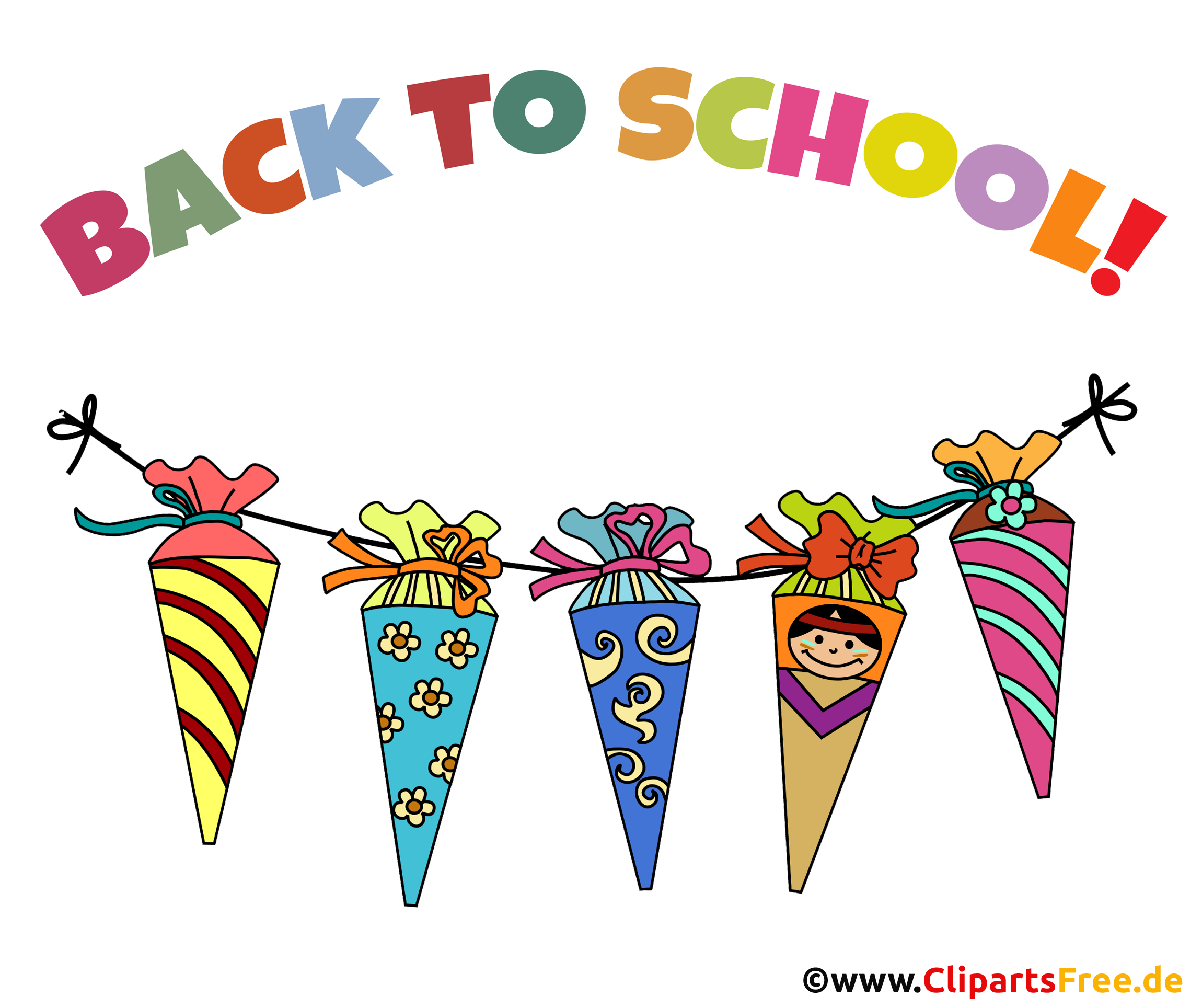 Schoolkegels voor eersteklas studenten - wenskaart voor het begin van
