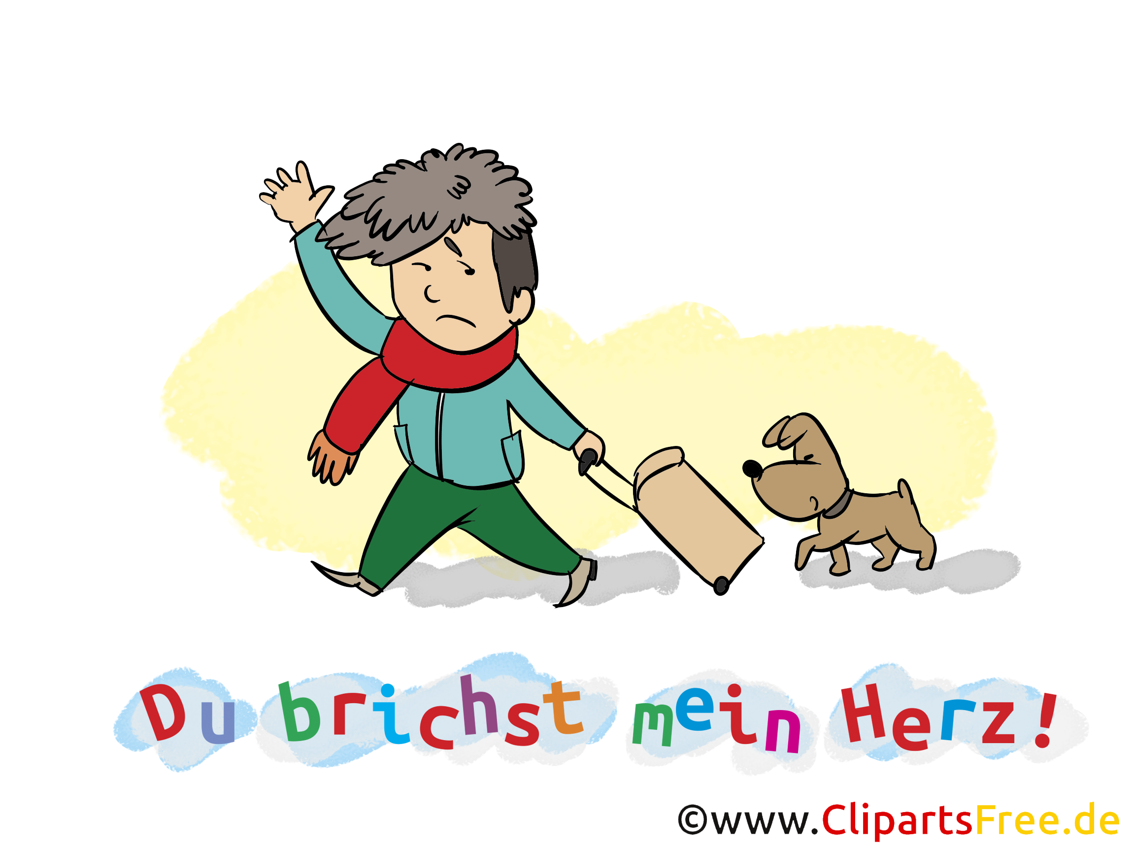 Worte zum Abschied eines Kollegen Karte, Clipart, Cartoon