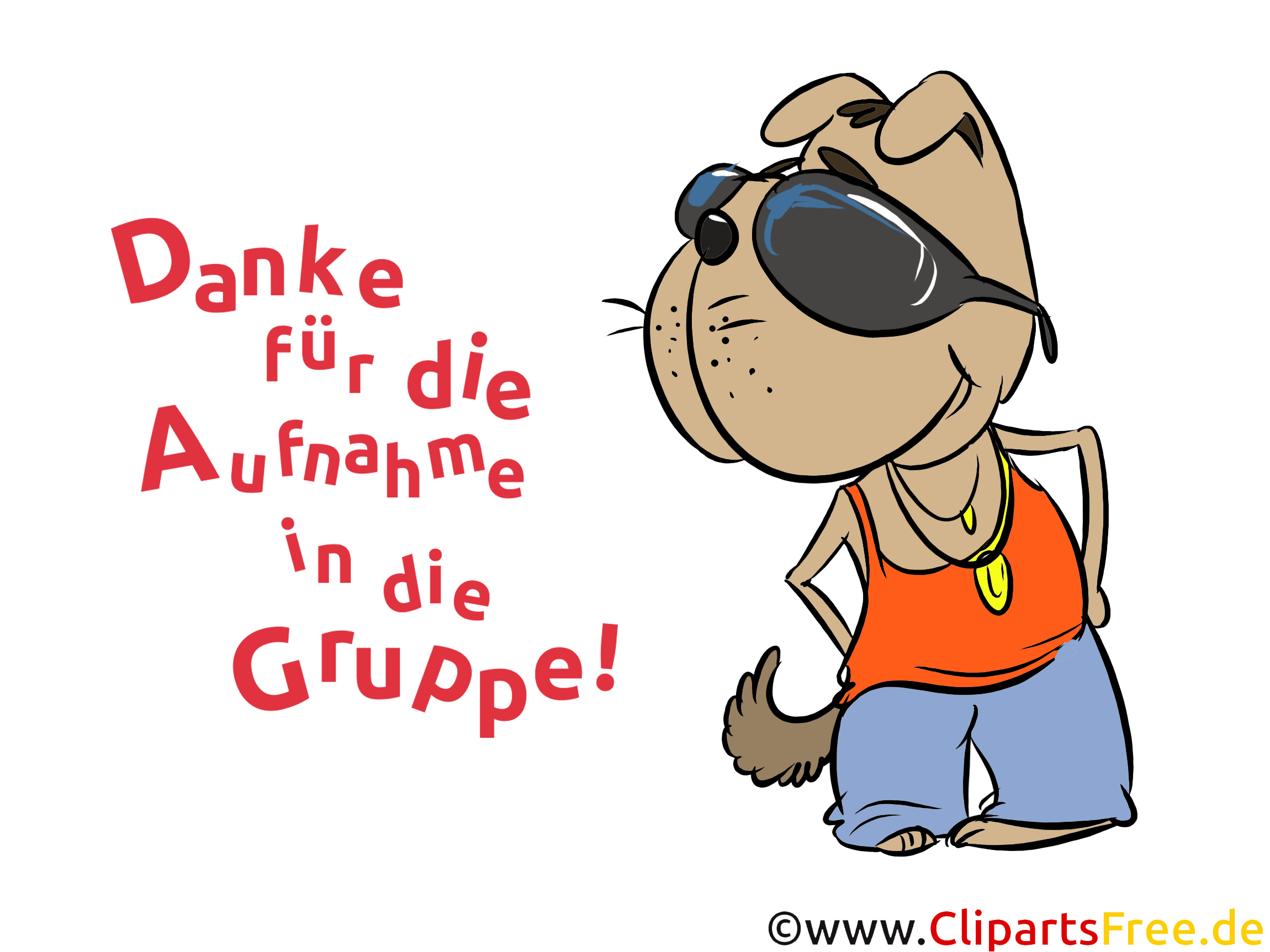 Danke für die Aufnahme in die Gruppe Cartoon-Bilder