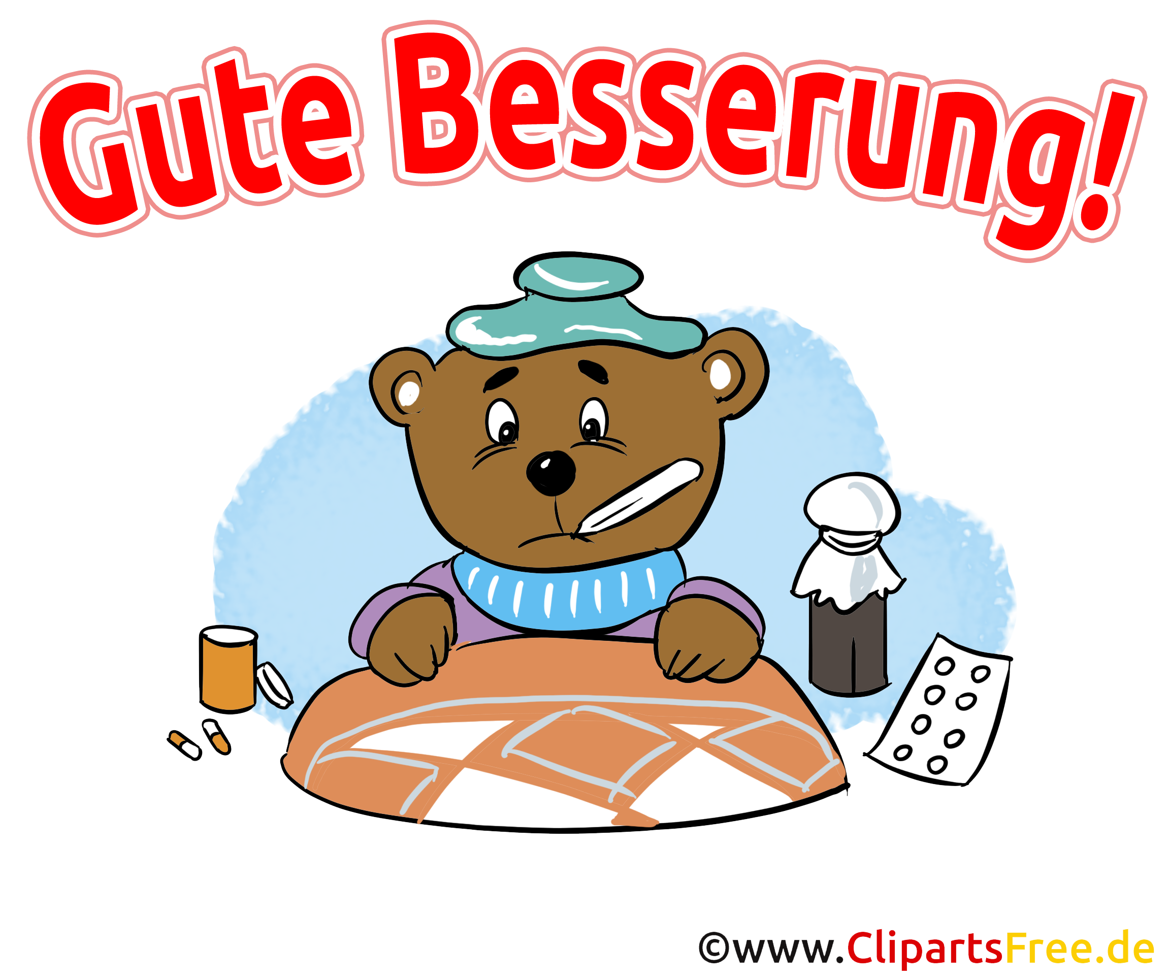 Gute Besserung Cliparts, GB Bilder, Illustrationen
