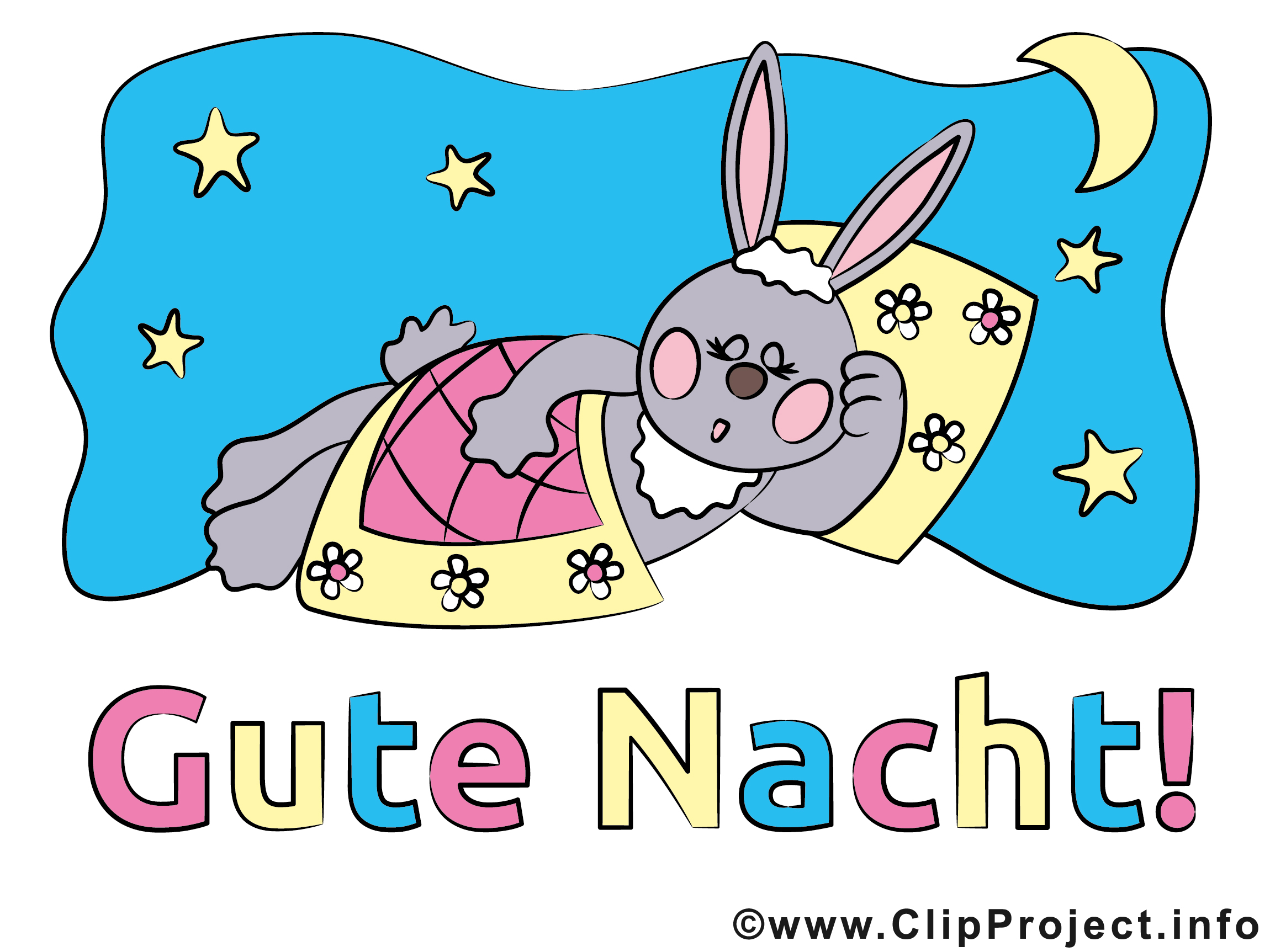 Gute Nacht Hase Clipart