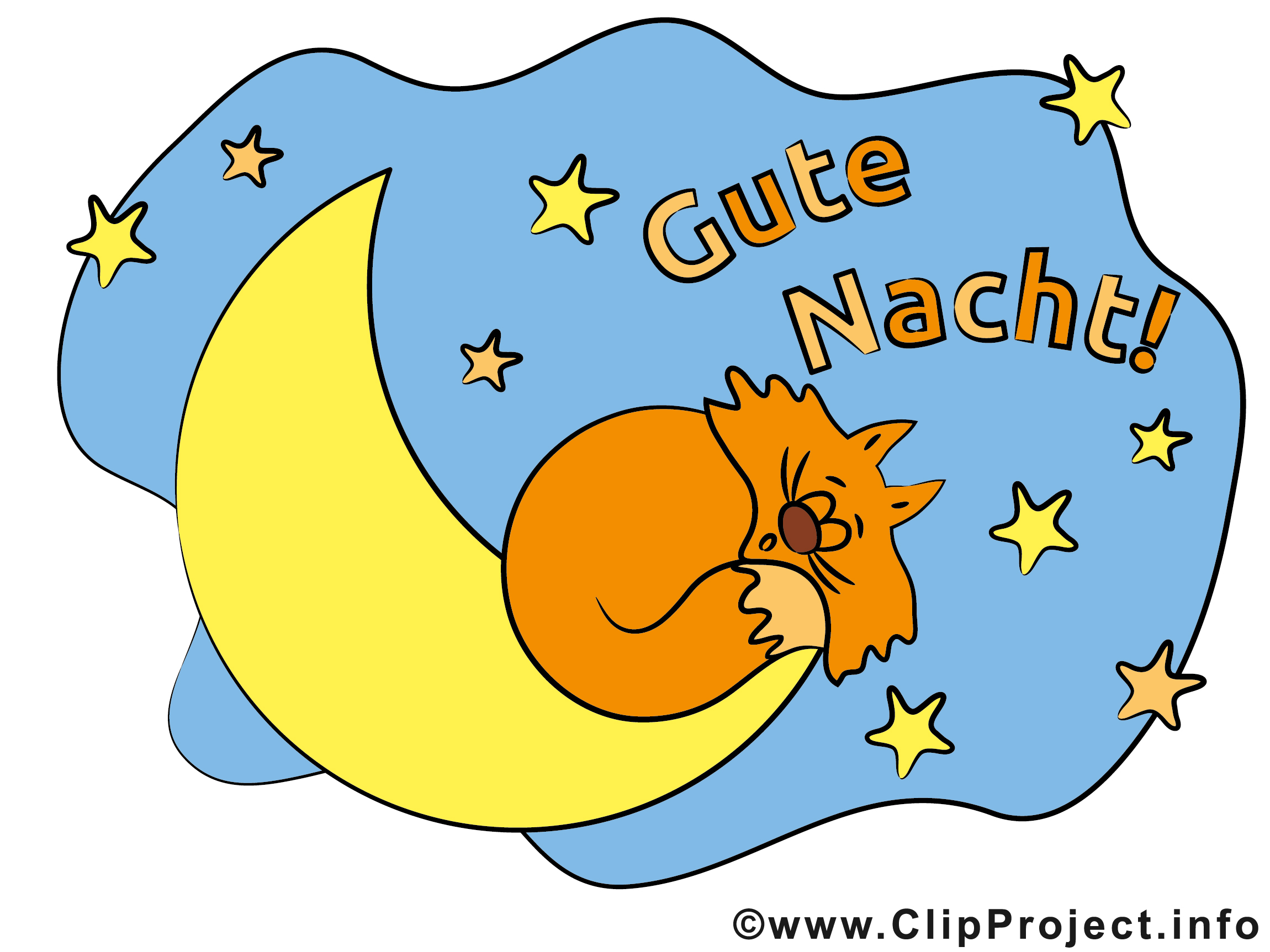 Katze Auf Dem Mond Clipart