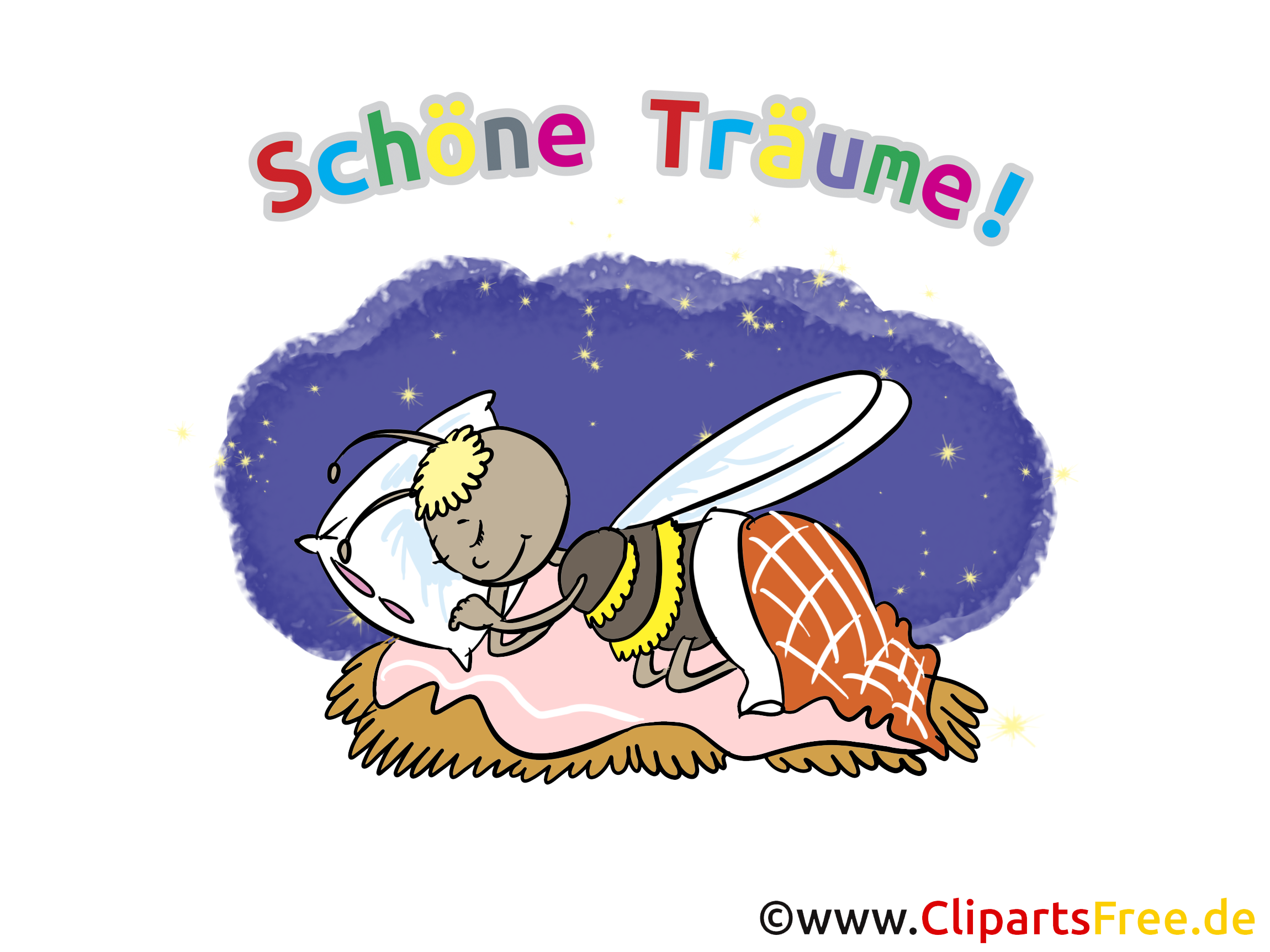 Schöne Träume Karte, GB Bild, Cartoon, Grafik