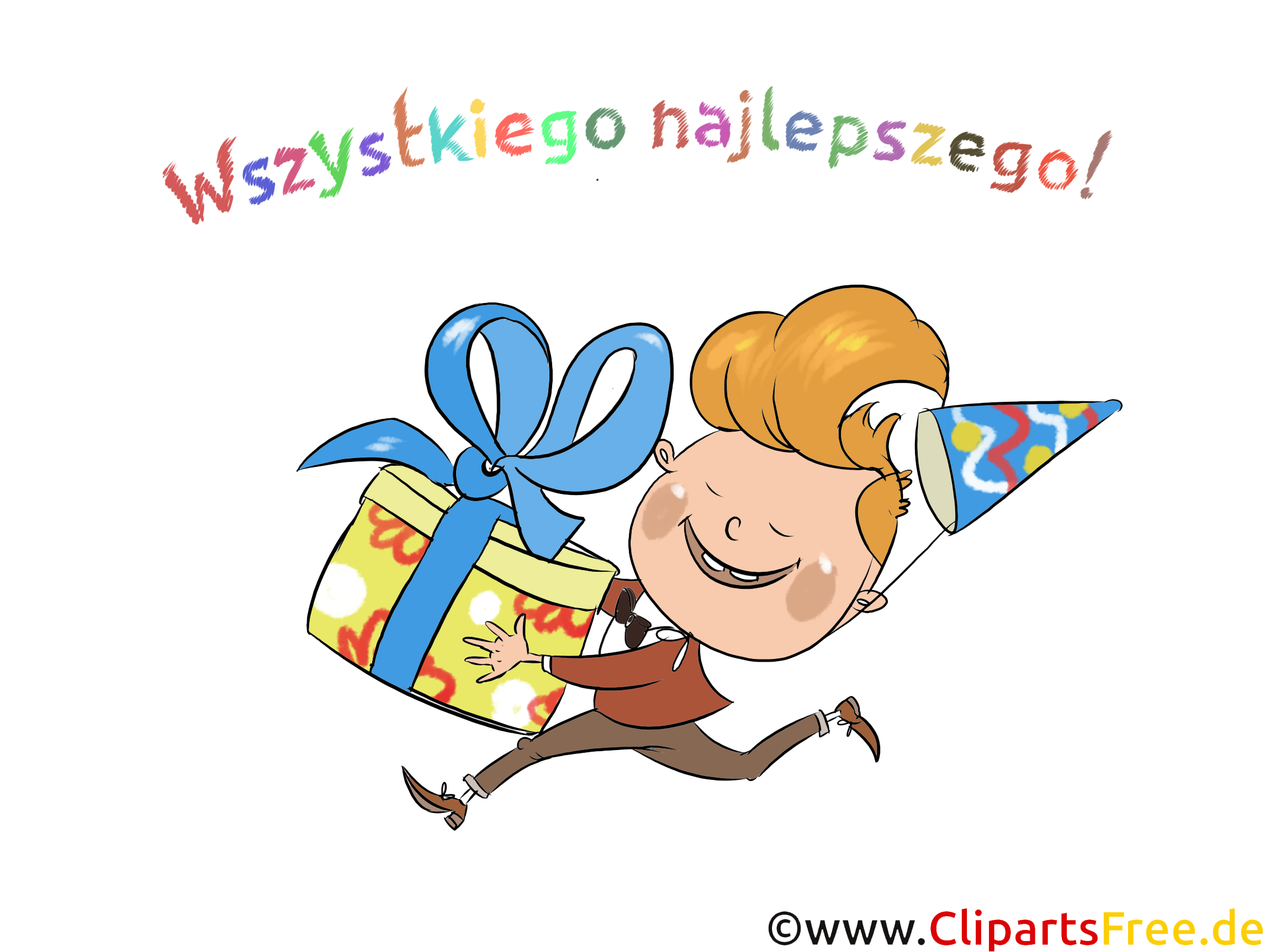 Geburtstag auf Polnisch Clipart, Bild, ECard