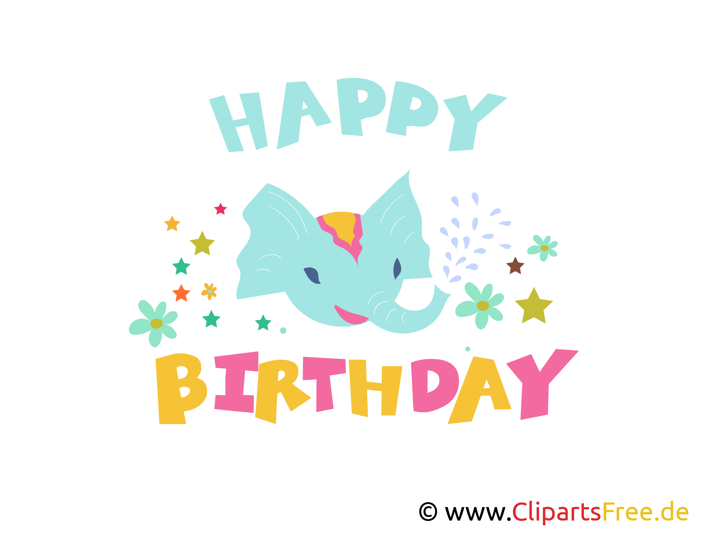 Birthday Clipart, Grafik, E-Karte, Bild kostenlos herunterladen