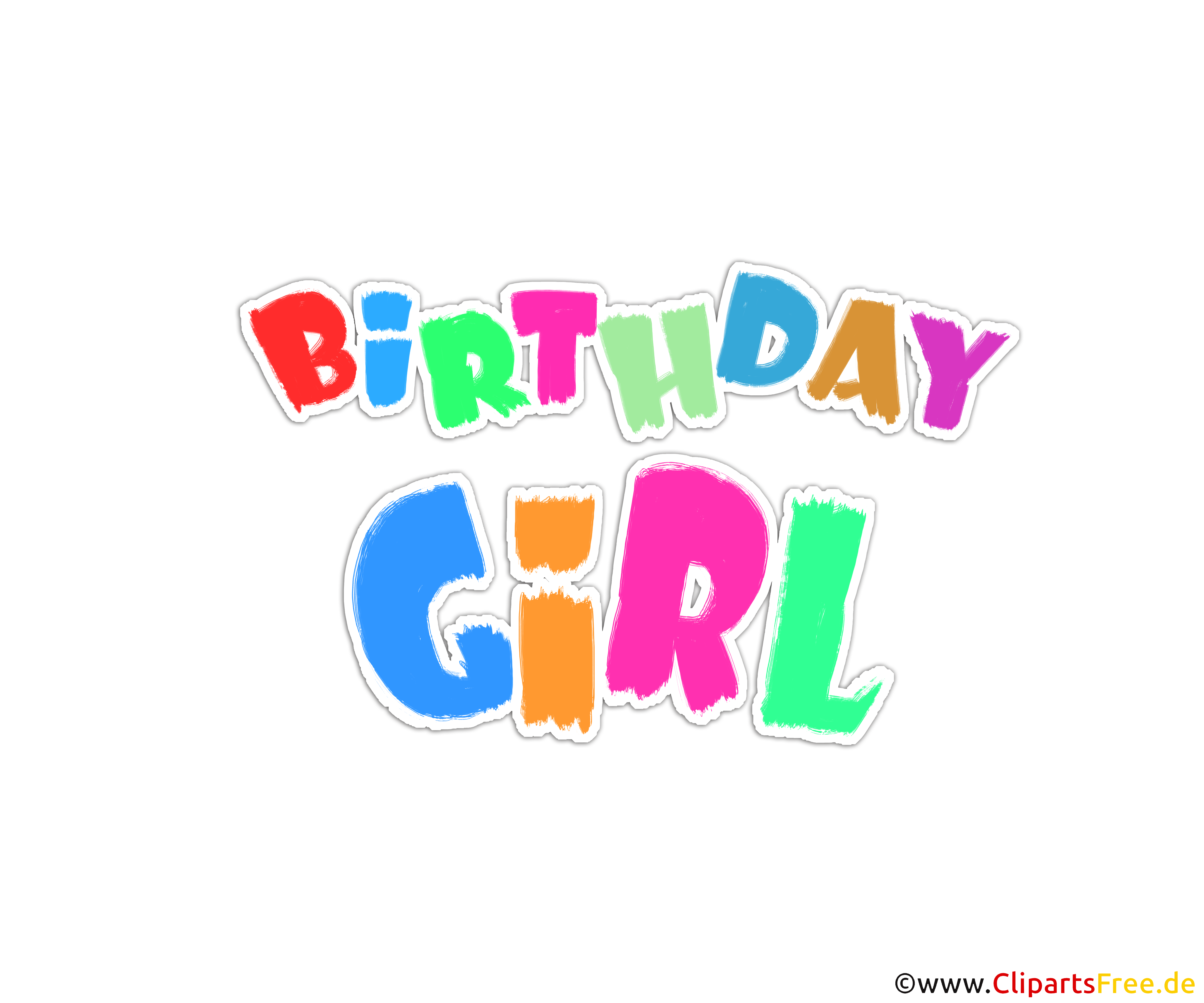 印刷クリップアート イラスト 画像の誕生日の女の子のテキスト