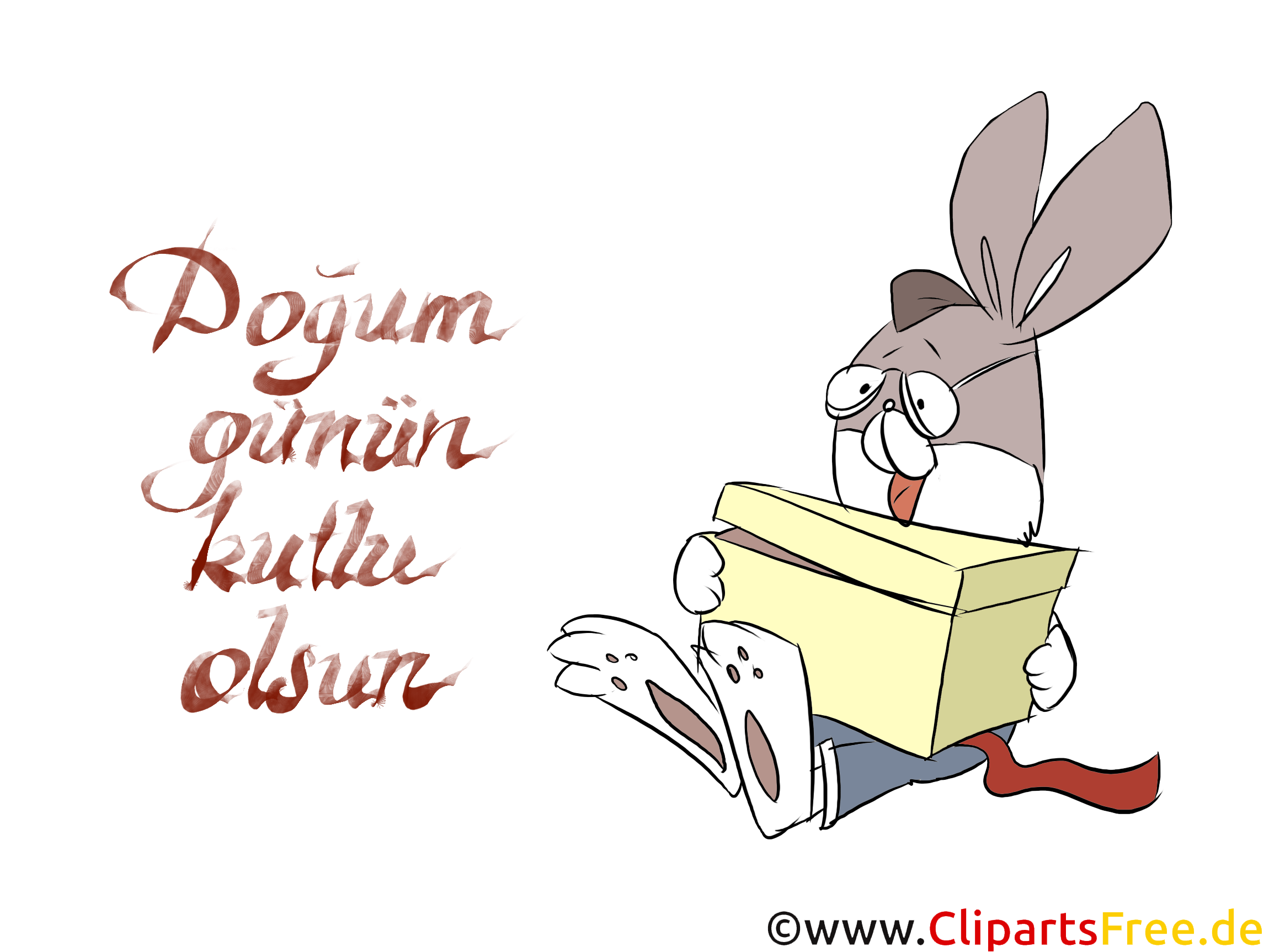 Alles Gute zum Geburtstag auf Türkisch Clipart, Bild, Comic