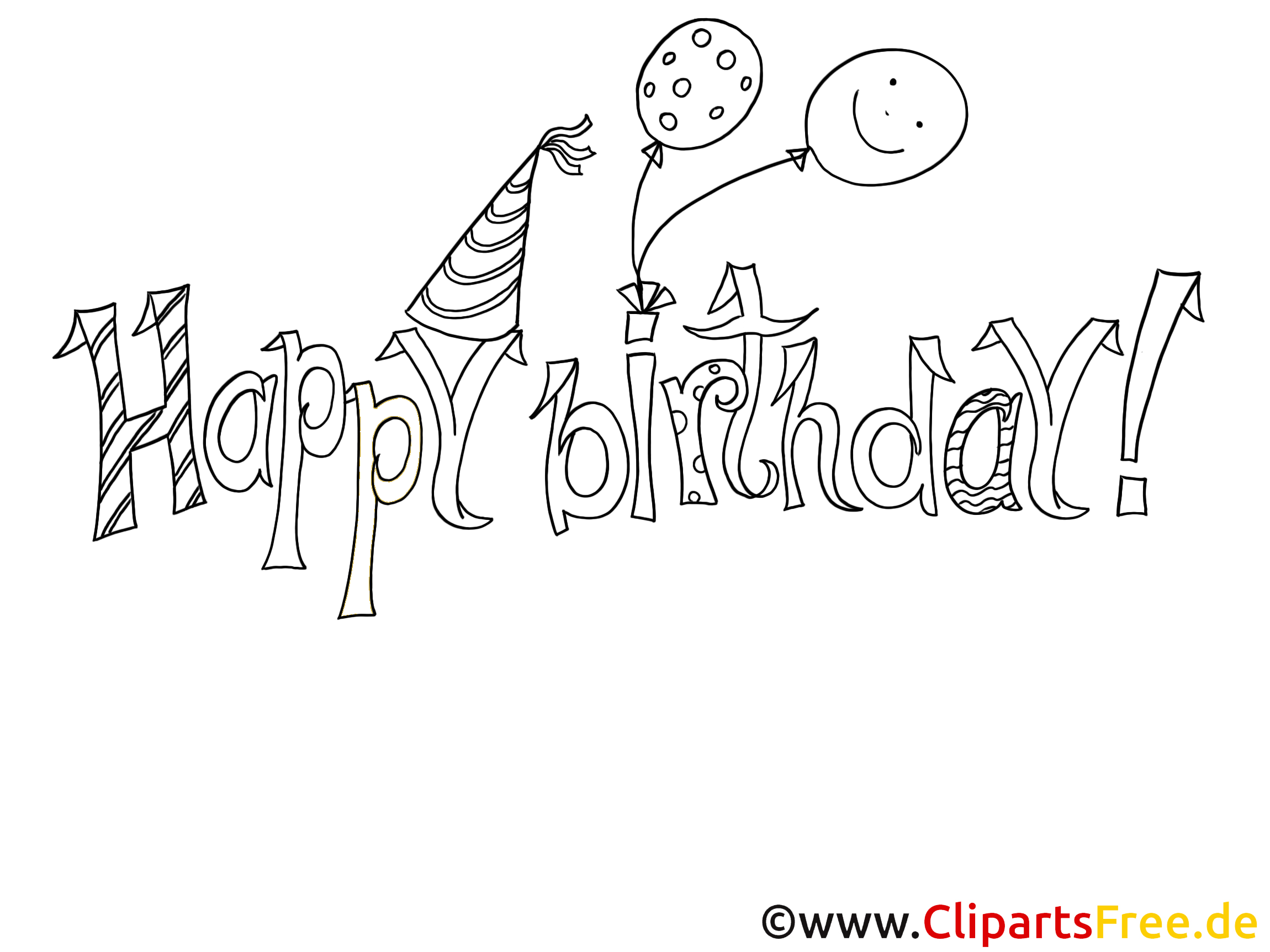 Happy Birthday Coloring Printable