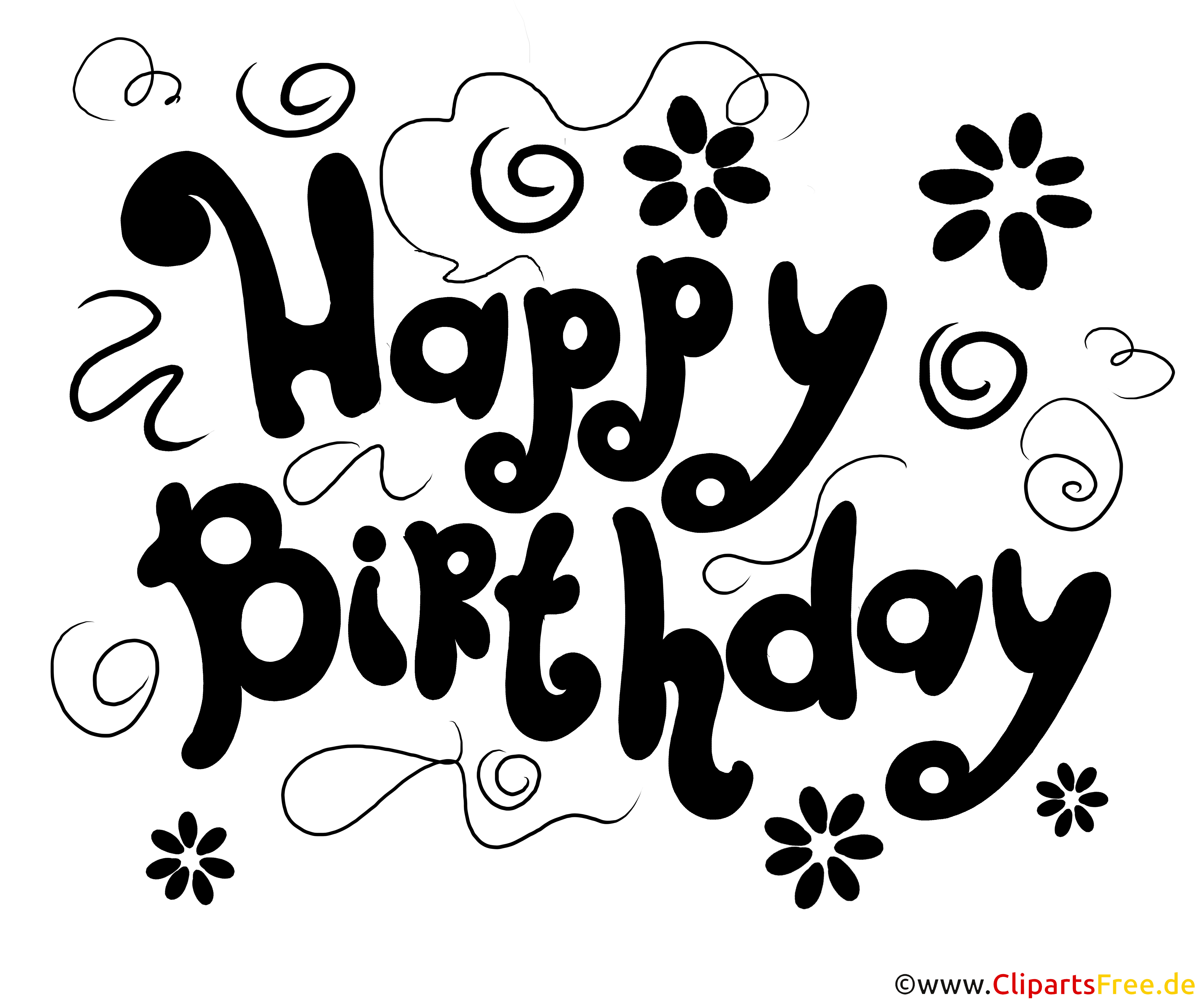 美しいお誕生日おめでとう印刷テンプレート