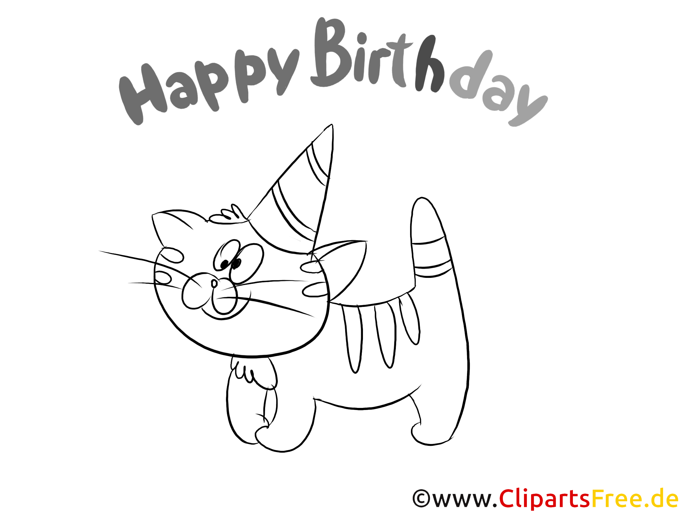 Schwarz Weiß Clipart zum Geburtstag