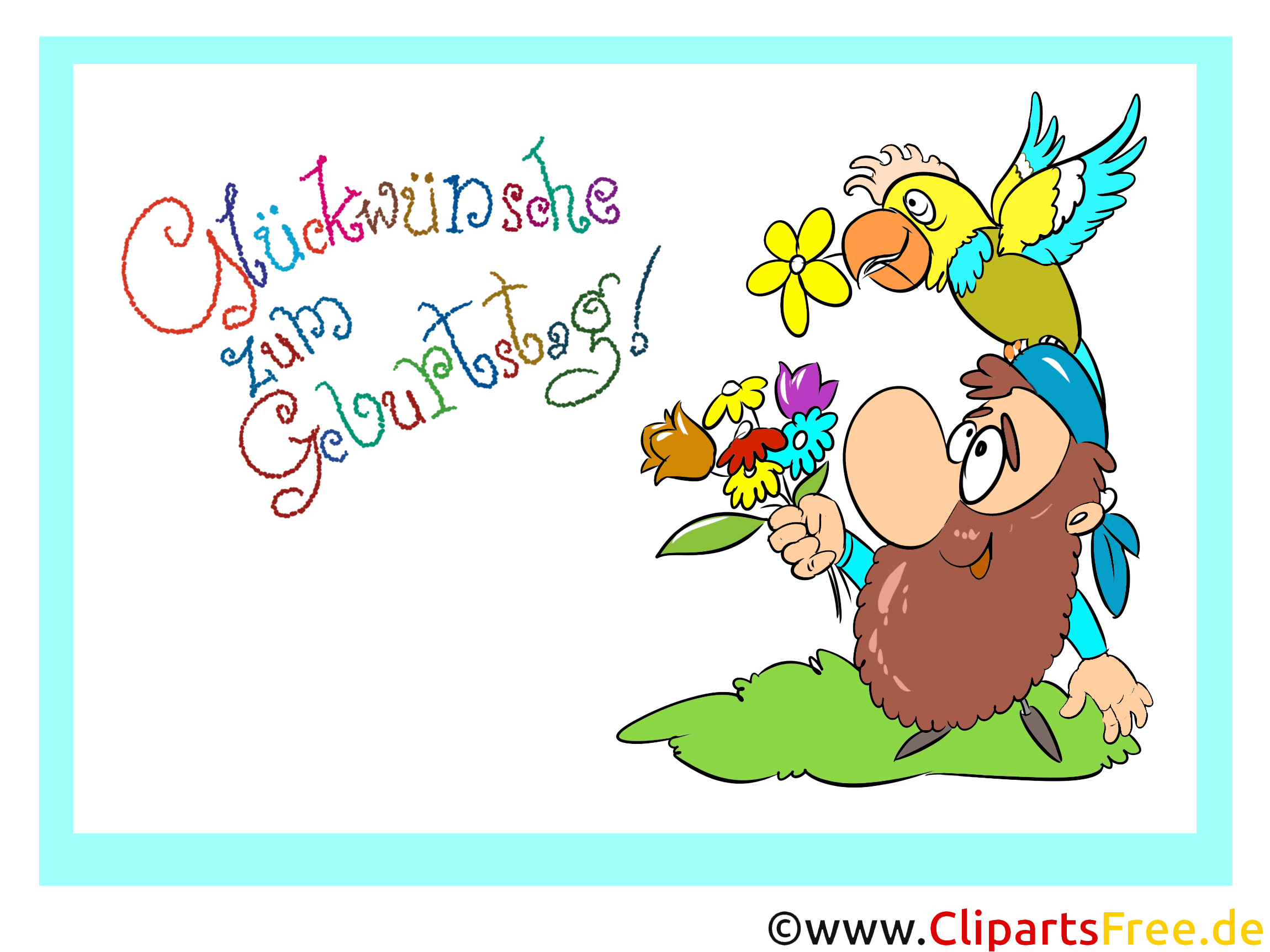 Lustige Glueckwunschkarte zum Geburtstag fuer Kinder