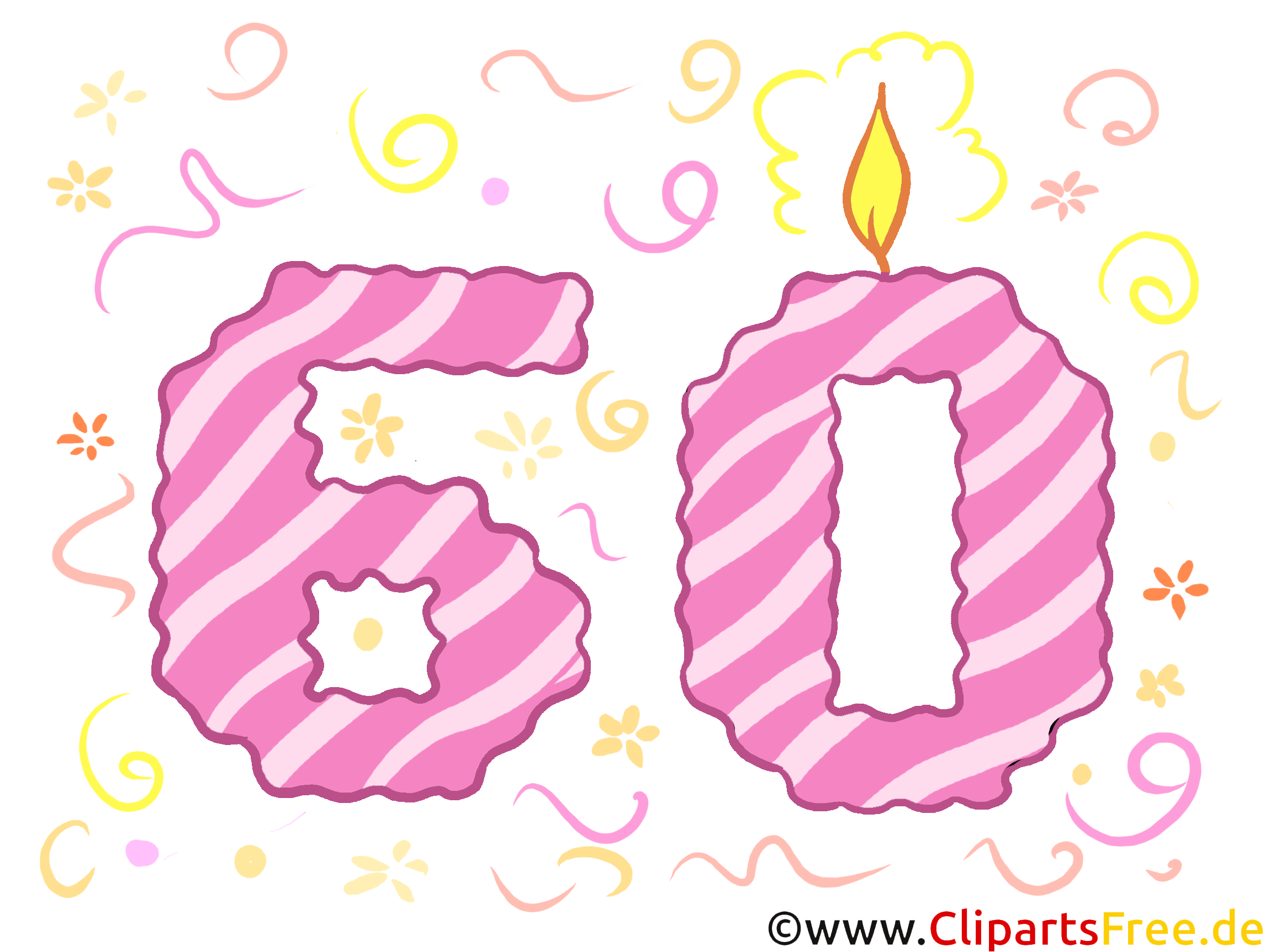 Clipart Zahl 60 zum Drucken