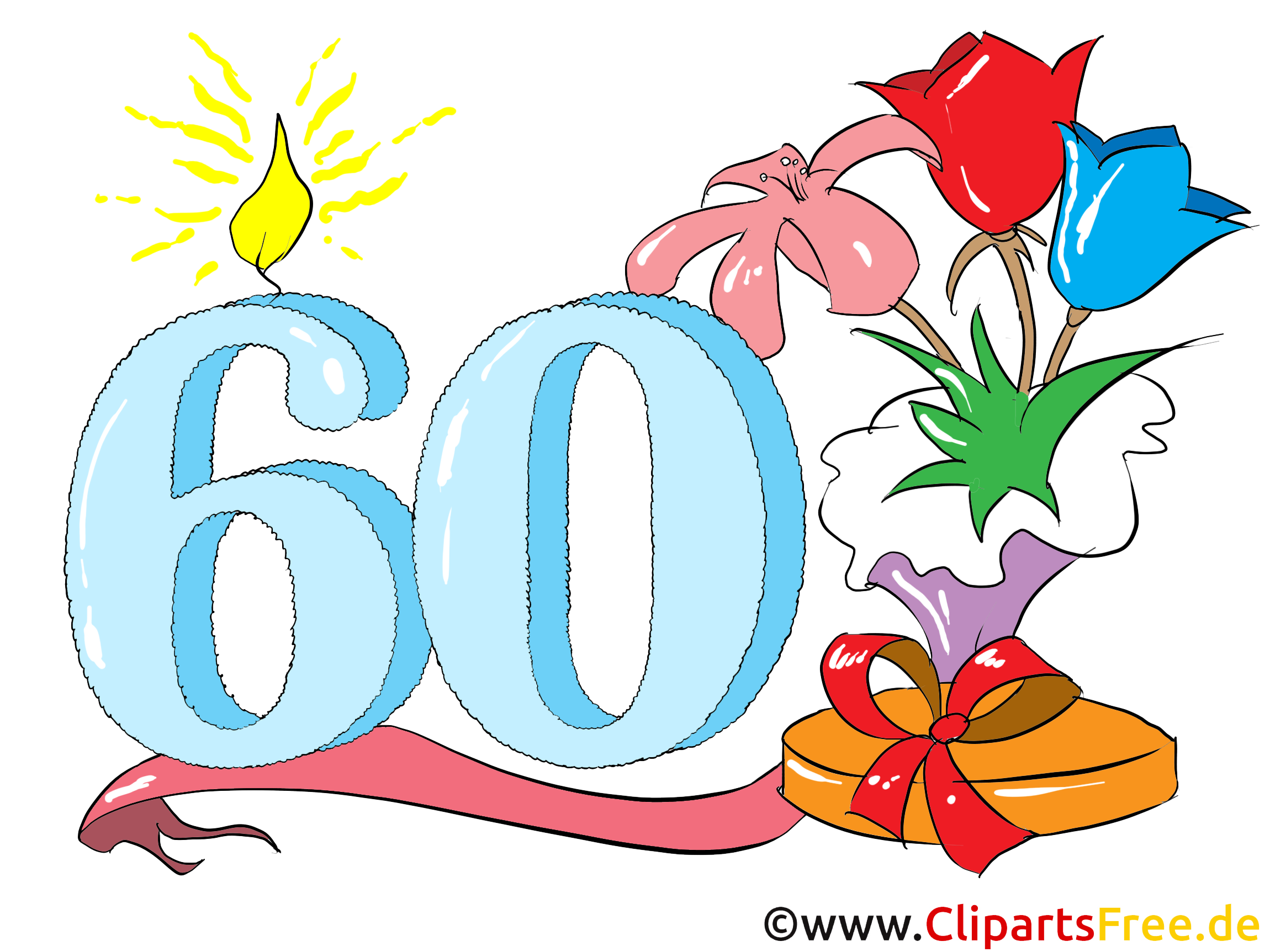 Zum 60 Geburtstag Clipart Gluckwunsch Einladung