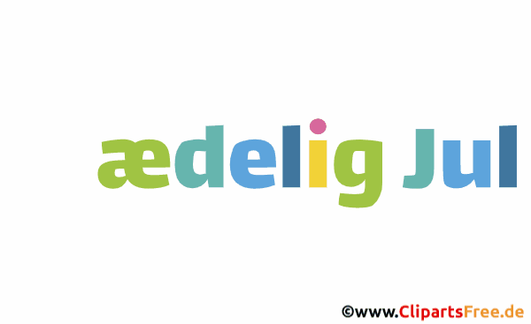 Vrolijk kerstfeest in Deense GIF-animatie