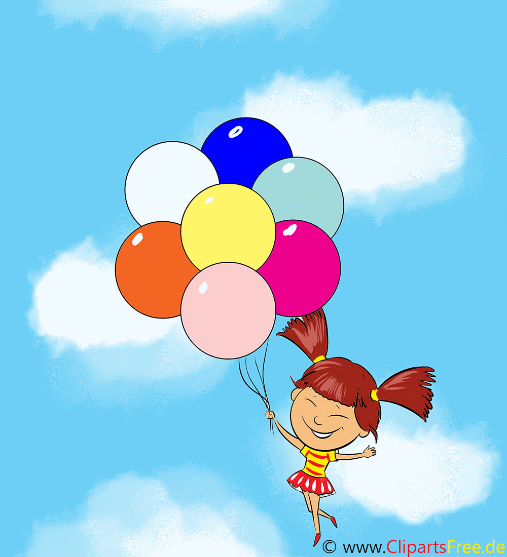 Gif Bild Mädchen fliegt Luftballon