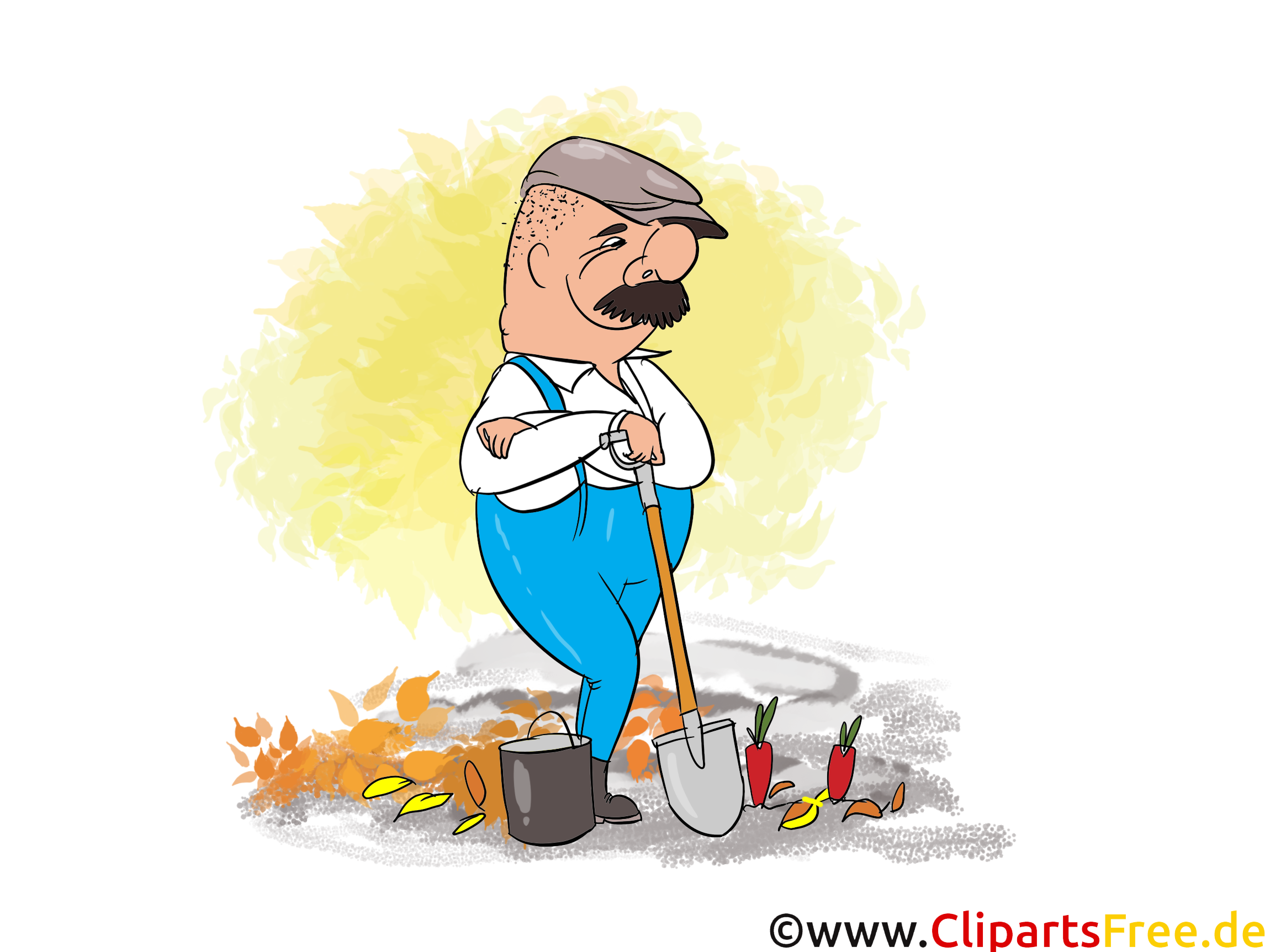 Arbeit im Garten im Herbst Cliparts, Bilder, Cartoons, Comics