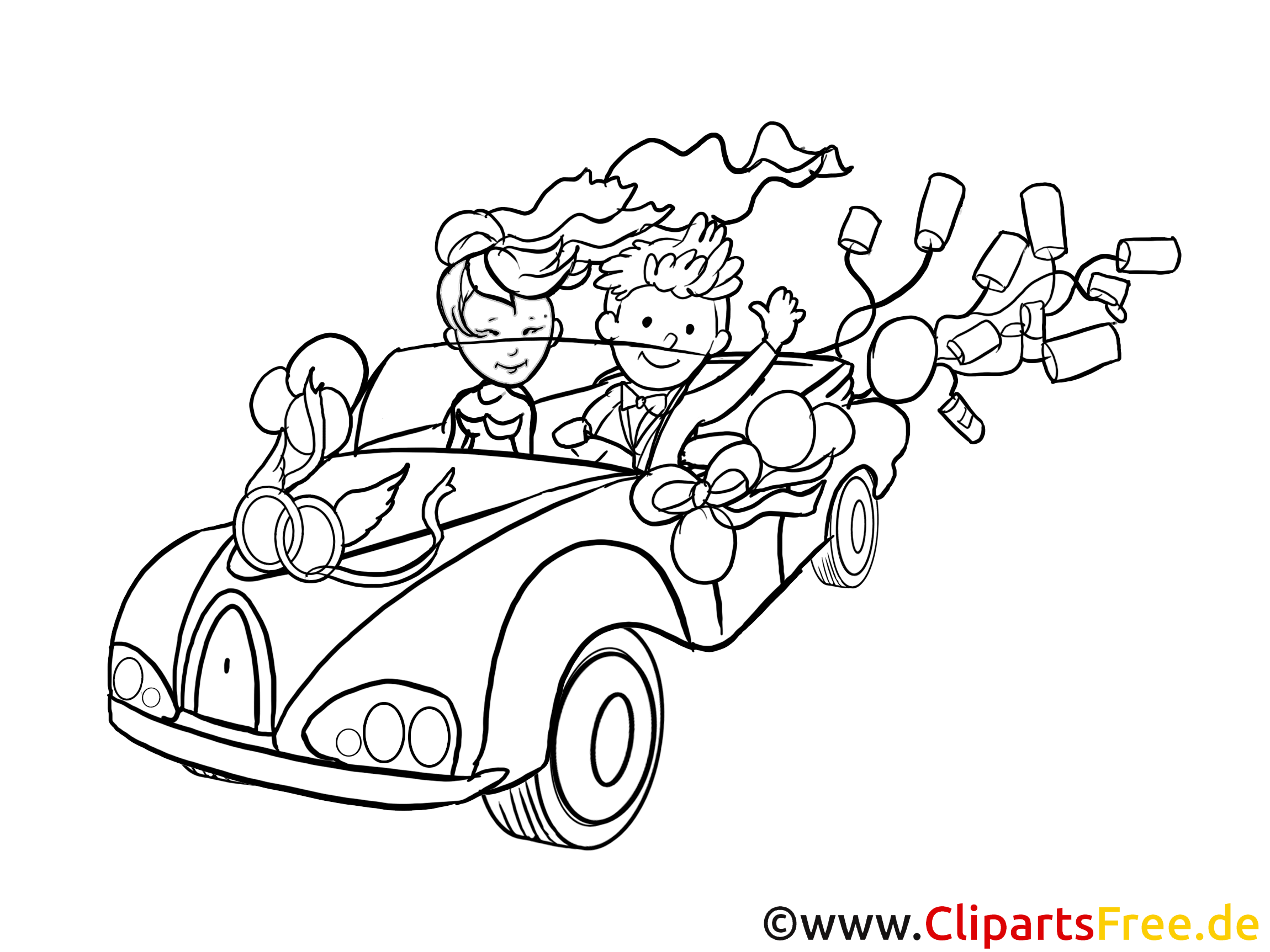 Just Married Clip Art black and white free