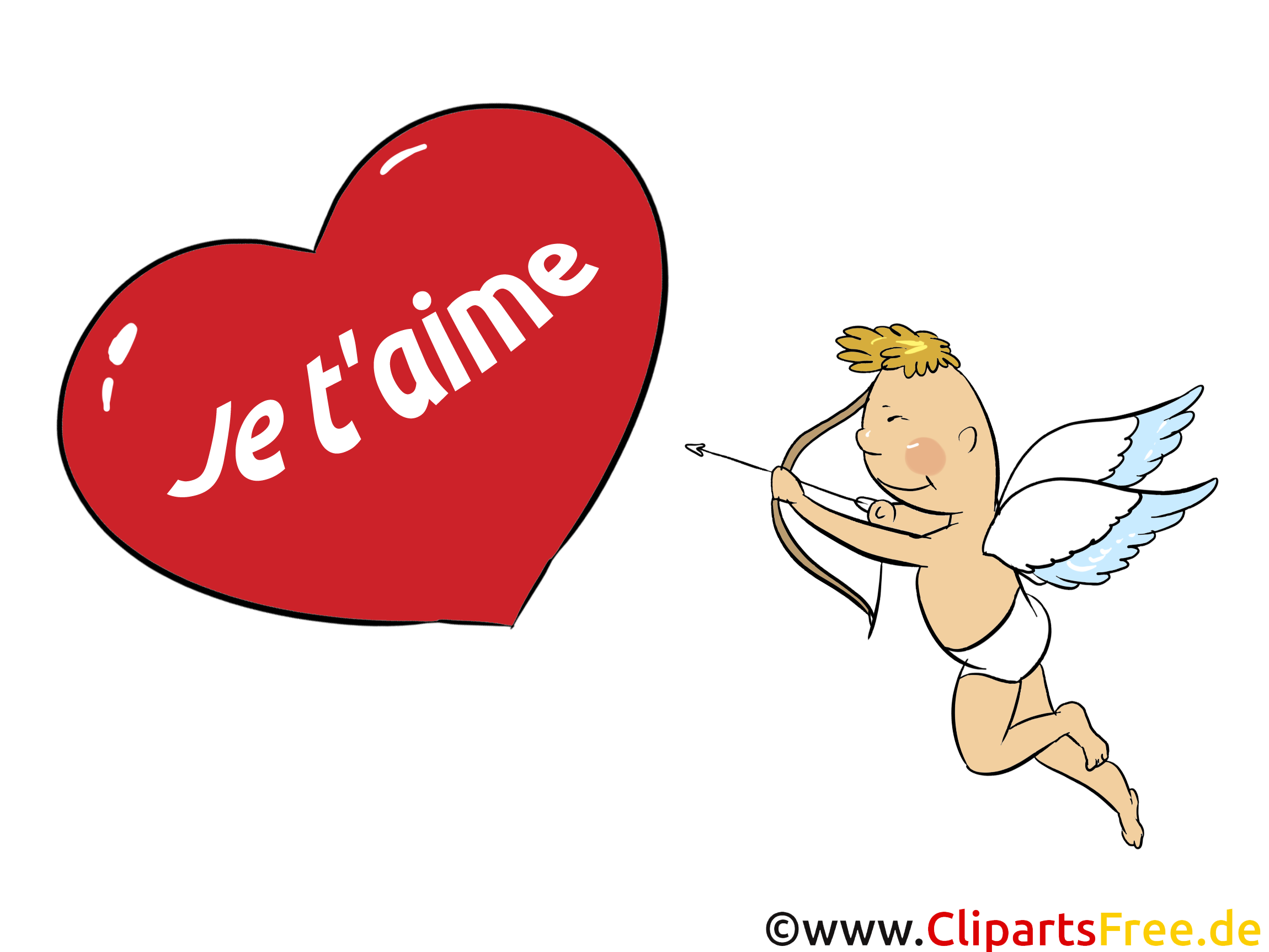 Ich liebe dich Französisch Grusskarte, Clipart, GB Bild, Grafik, Cartoon