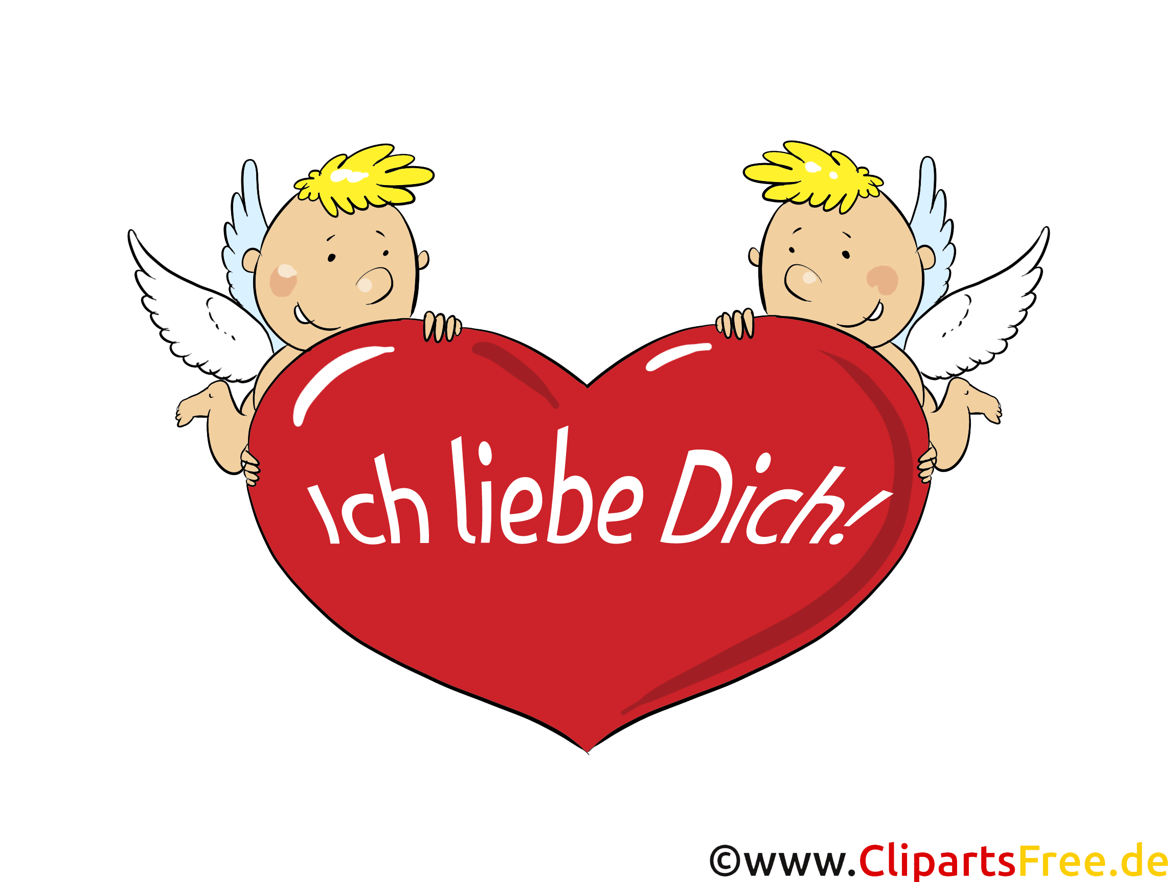 Ich liebe dich Grusskarte, Clipart, GB Bild, Grafik, Cartoon