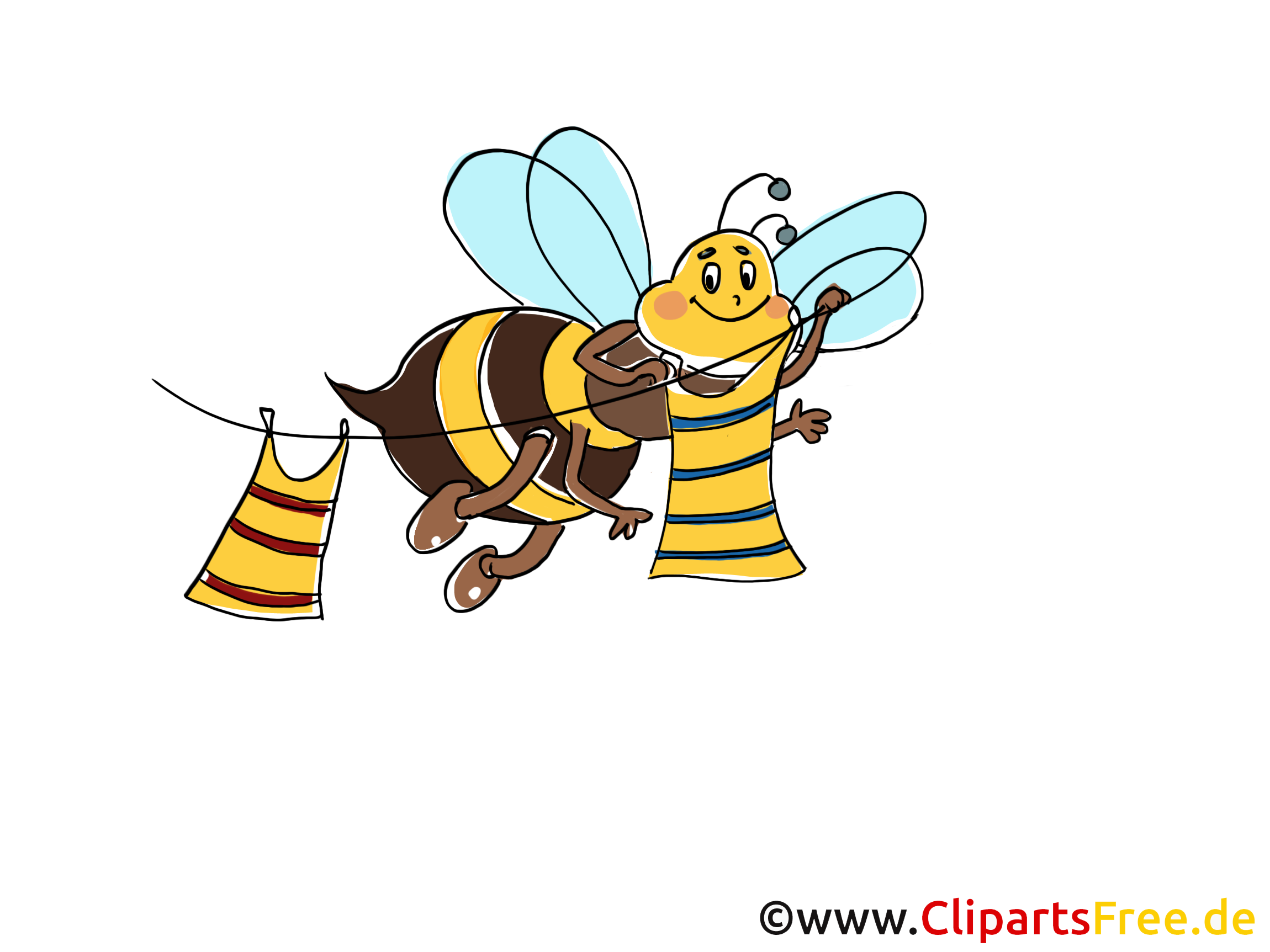 Wäsche waschen, Biene Comic, Cartoon, Clipart, Bild ...