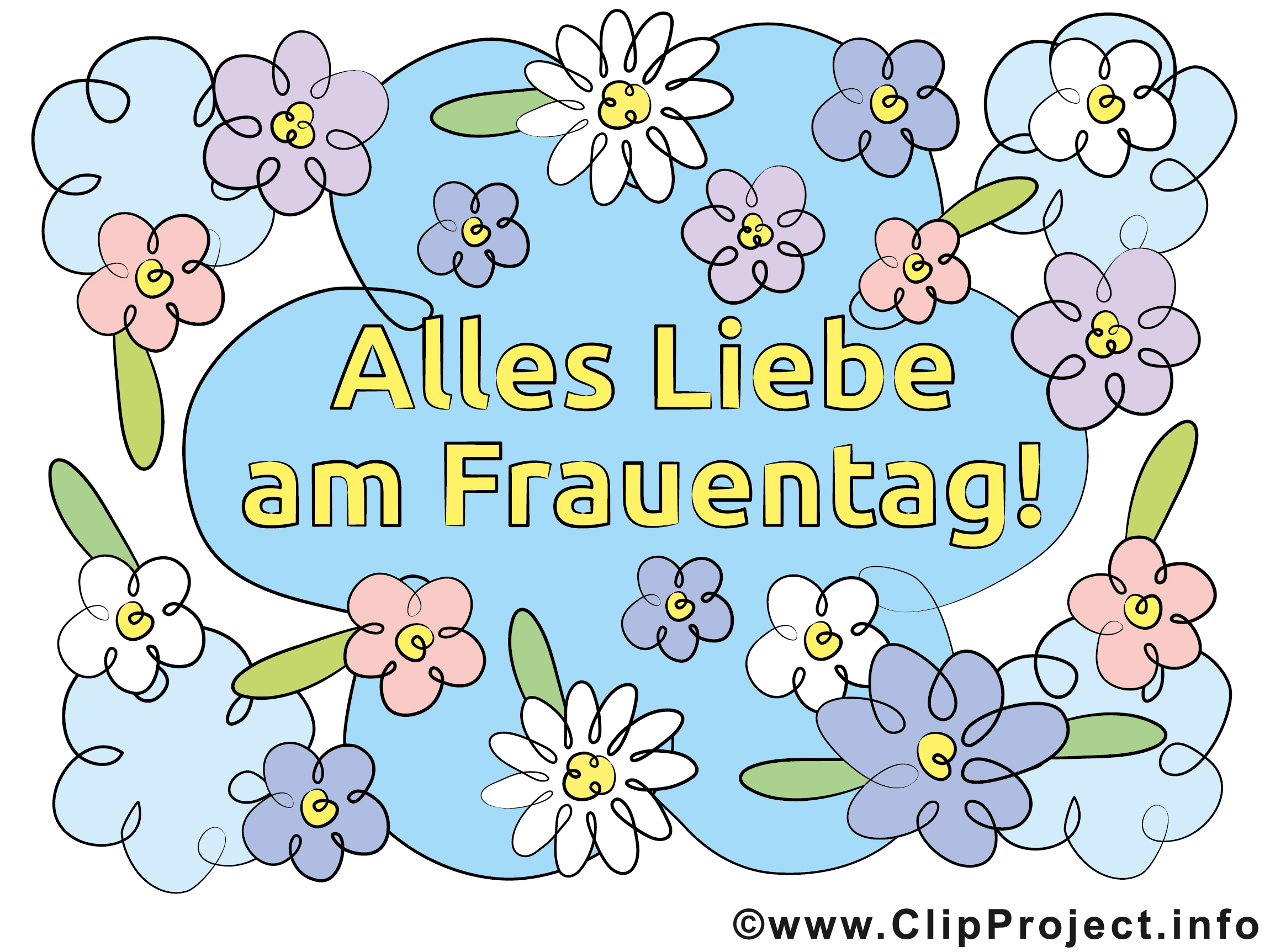 Grüße zum Frauentag, freie Bilder Sammlung, Illustration, kostenlose Clipar...