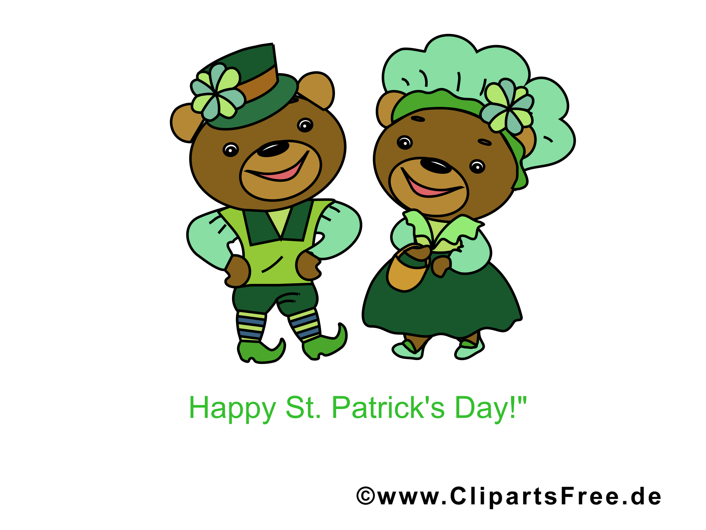 Happy St Patricks Day Card, Picture, Cartoon.