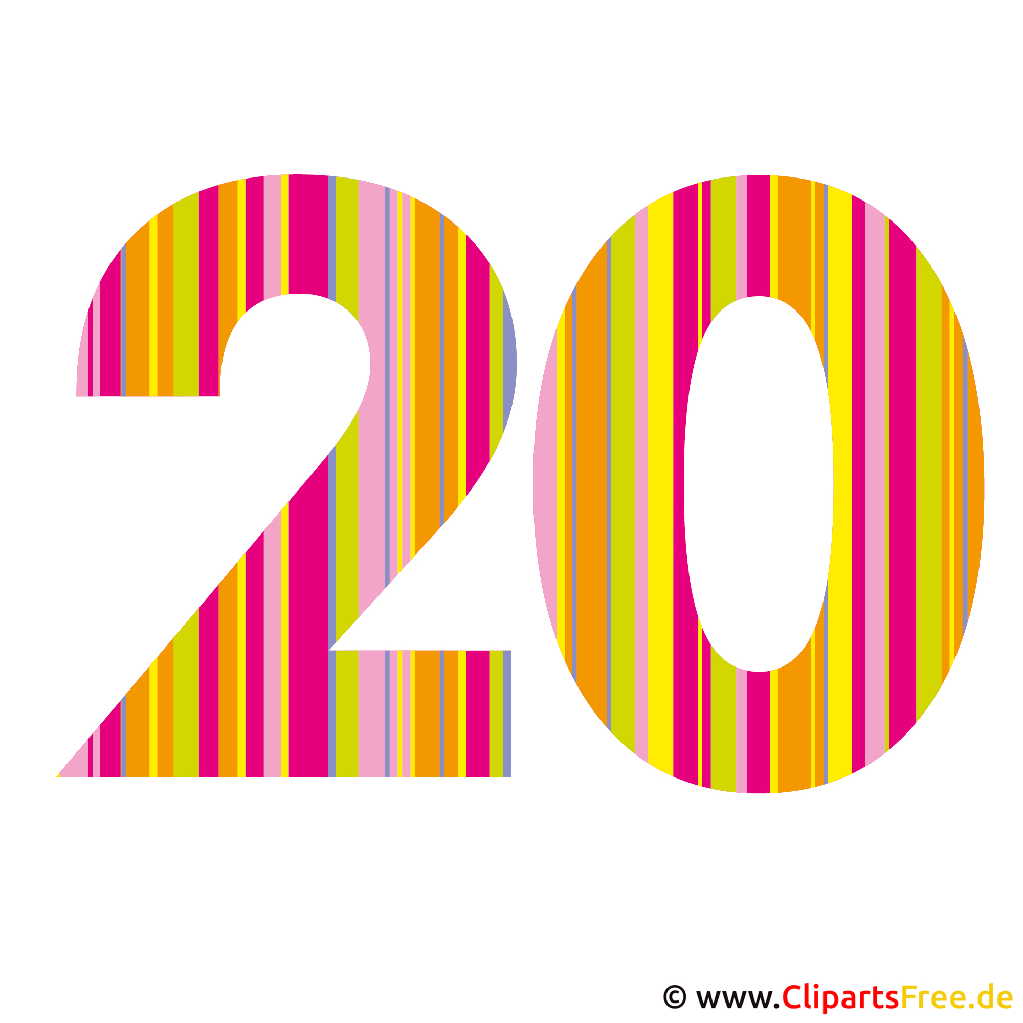 20 Jubiläum Bild - Karte - Clipart