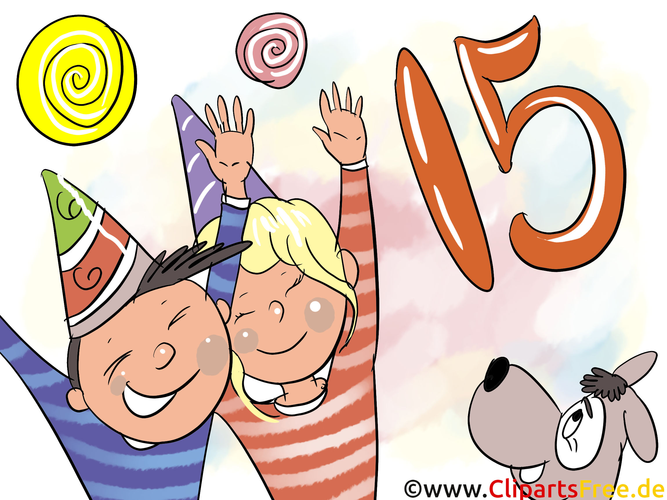 Happy Birthday funny Grusskarte, Bild, Glückwunschkarte, Clipart kostenlos
