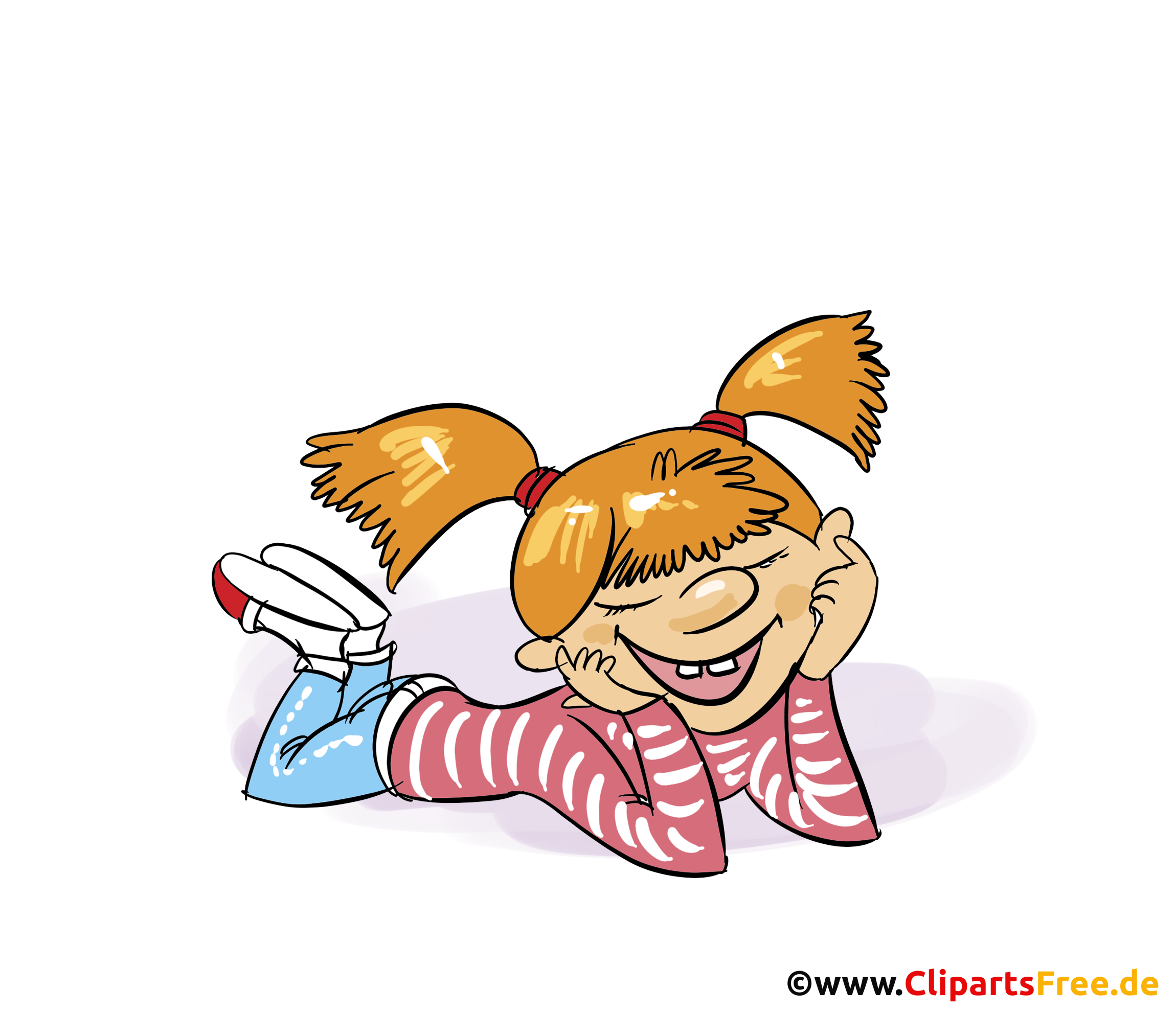 Mädchen mit roten Haaren Clipart, Comic, Bild, Illustration