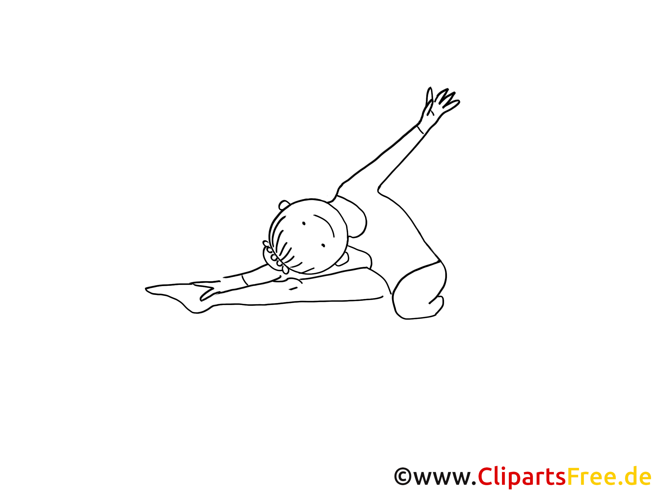 Gymnastik Zeichnung schwarz-weiss, Bild, Clipart, Comic ...