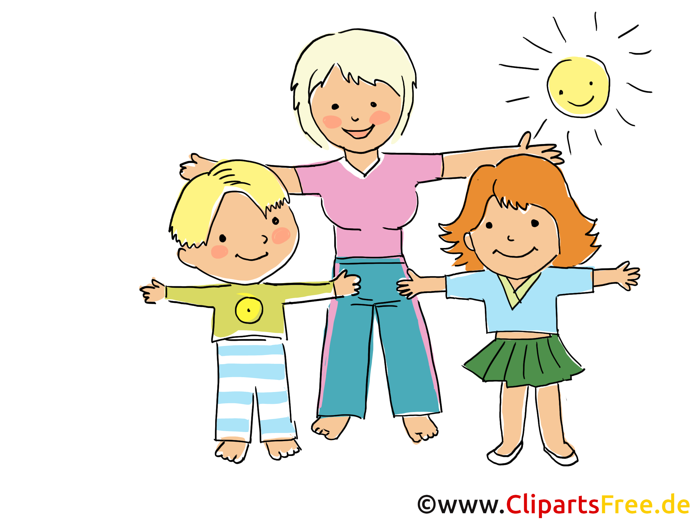 Turnen im Kindergarten Bild, Clipart, Cartoon, Grafik, Comic gratis