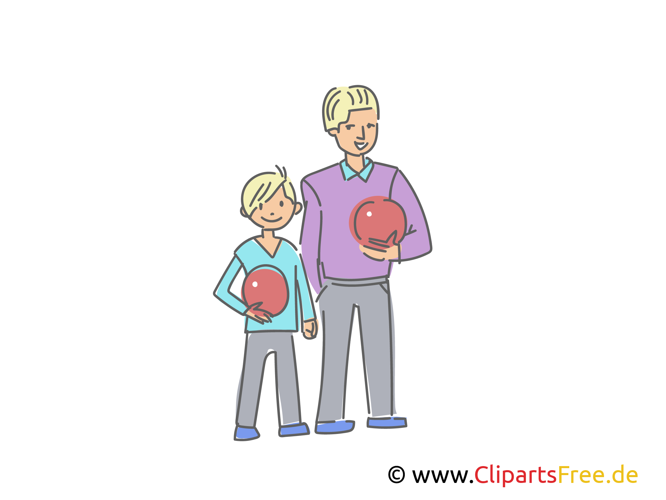 父と息子の家族イラストやクリップアート