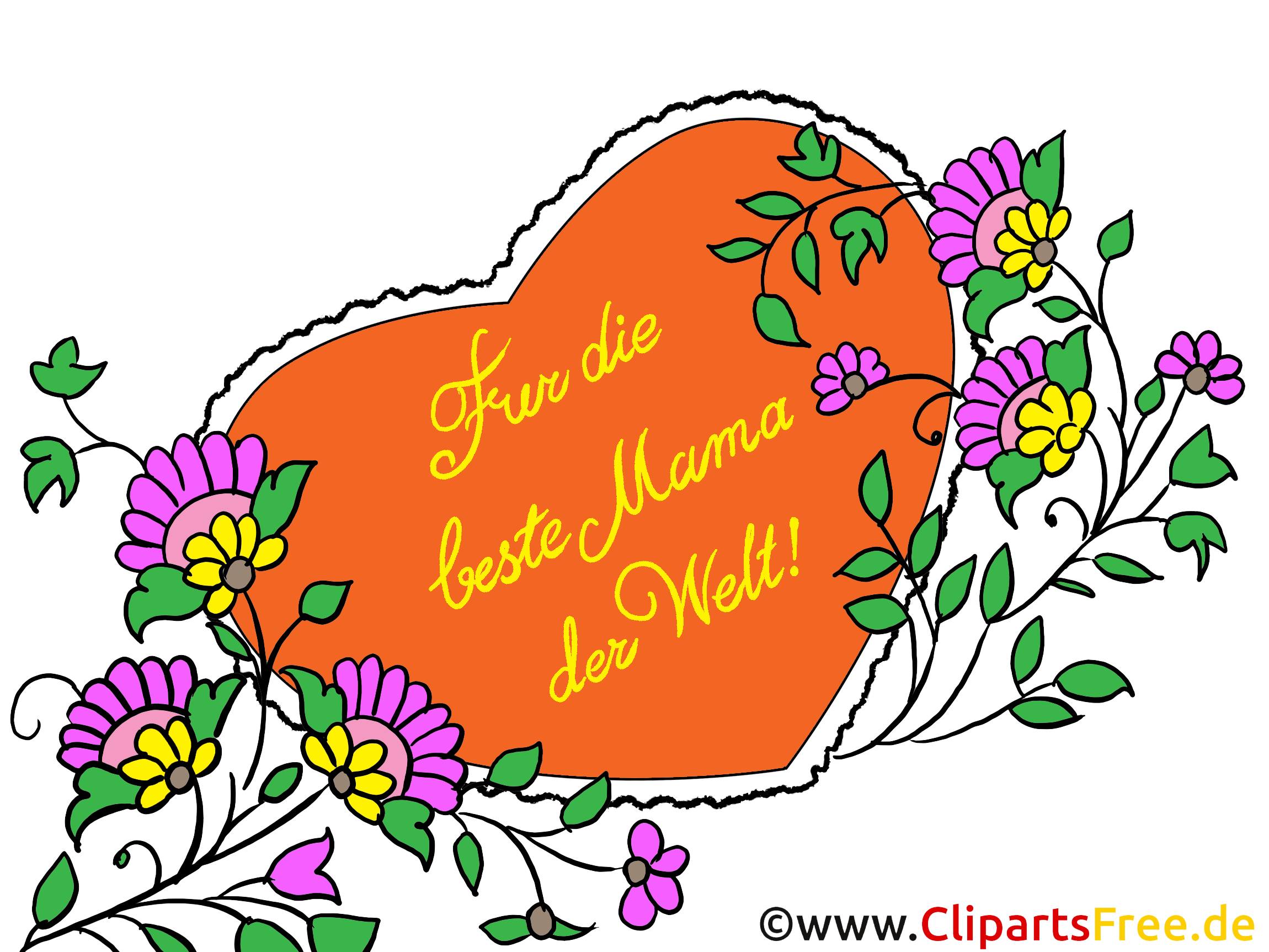 Zum Muttertag Glückwunschkarte Clipart Bild Illustration.