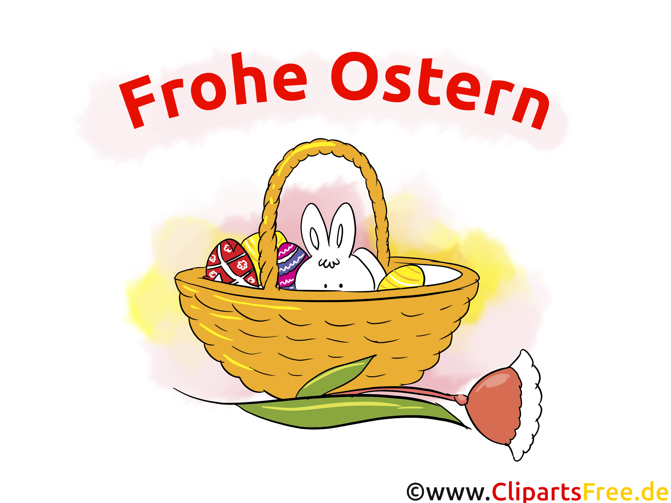 Osterbilder kostenlos - Frohe Ostern - Osterhase im Korb