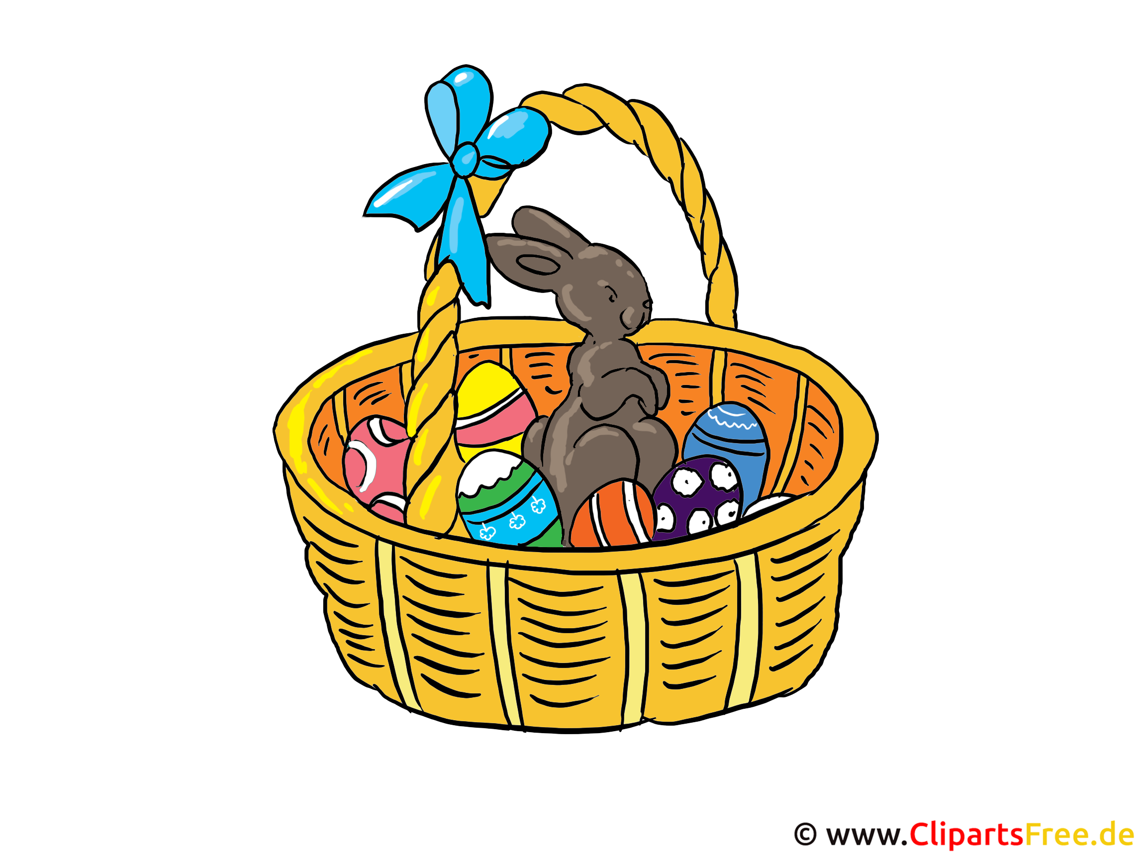 Osterkorb Clipart, Bild, Grusskarte, Illustration