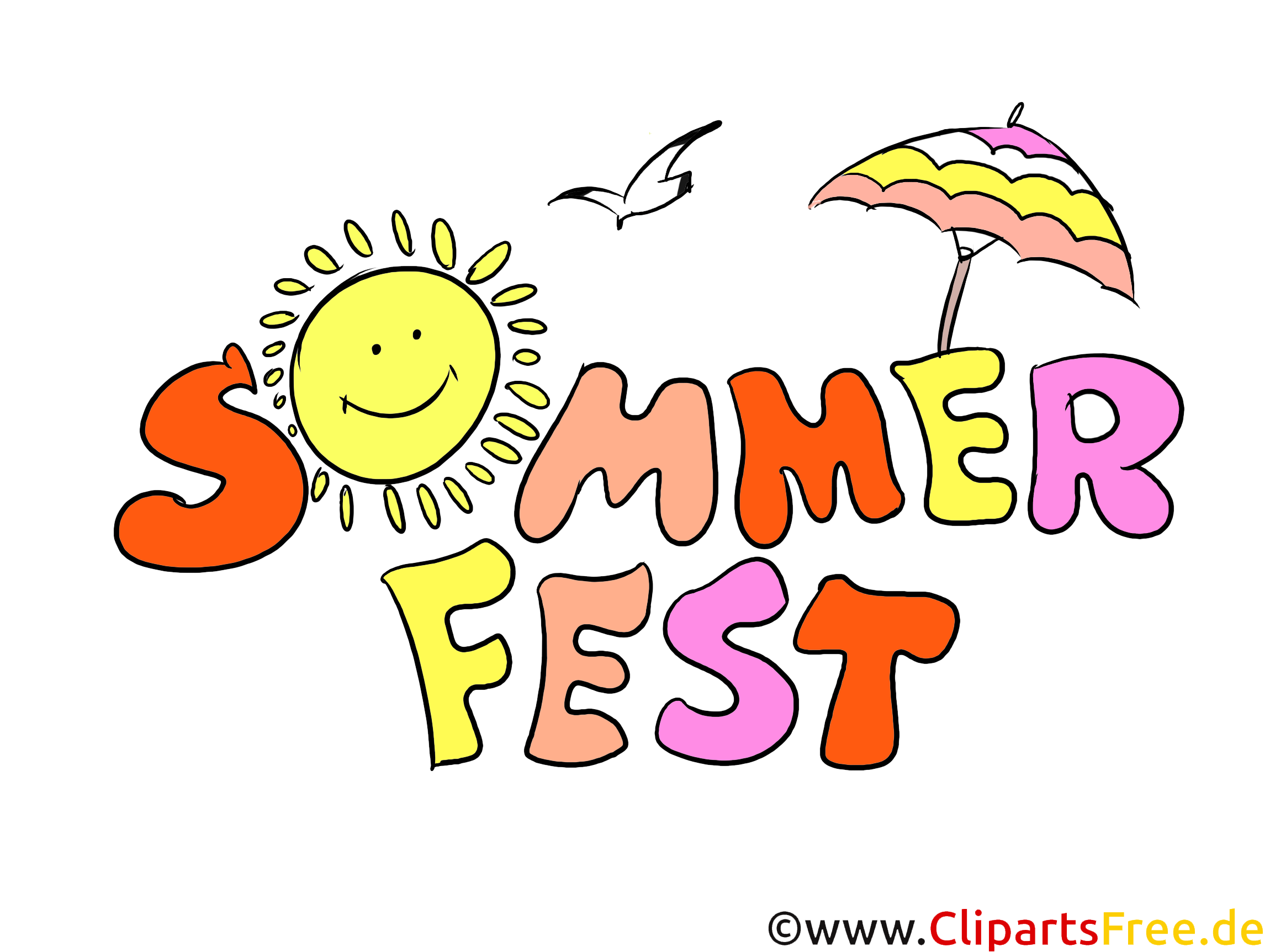 Clipart Sommerfest - Bilder für Schule