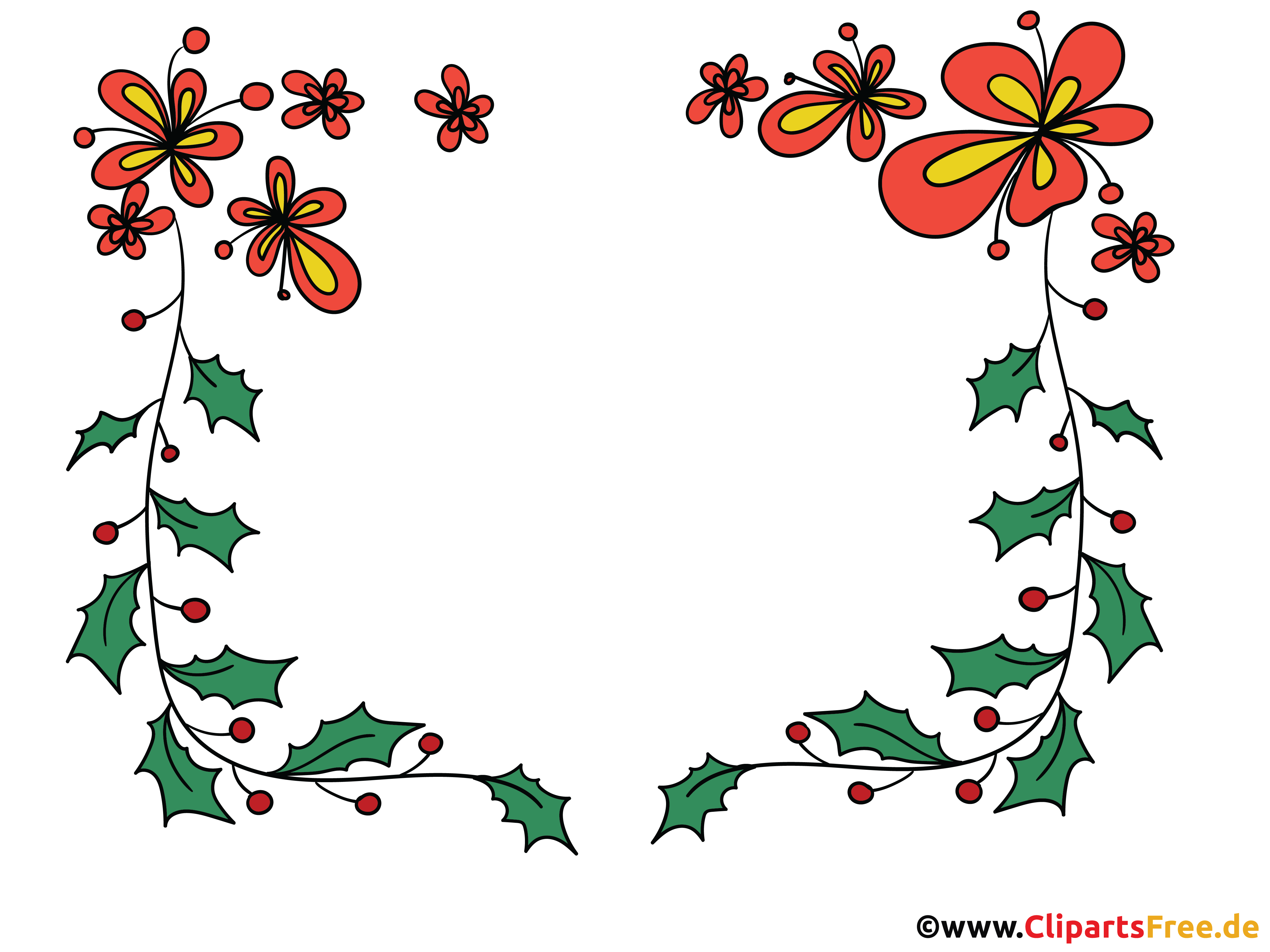 Bilderrahmen PNG mit Ranken aus Blumen