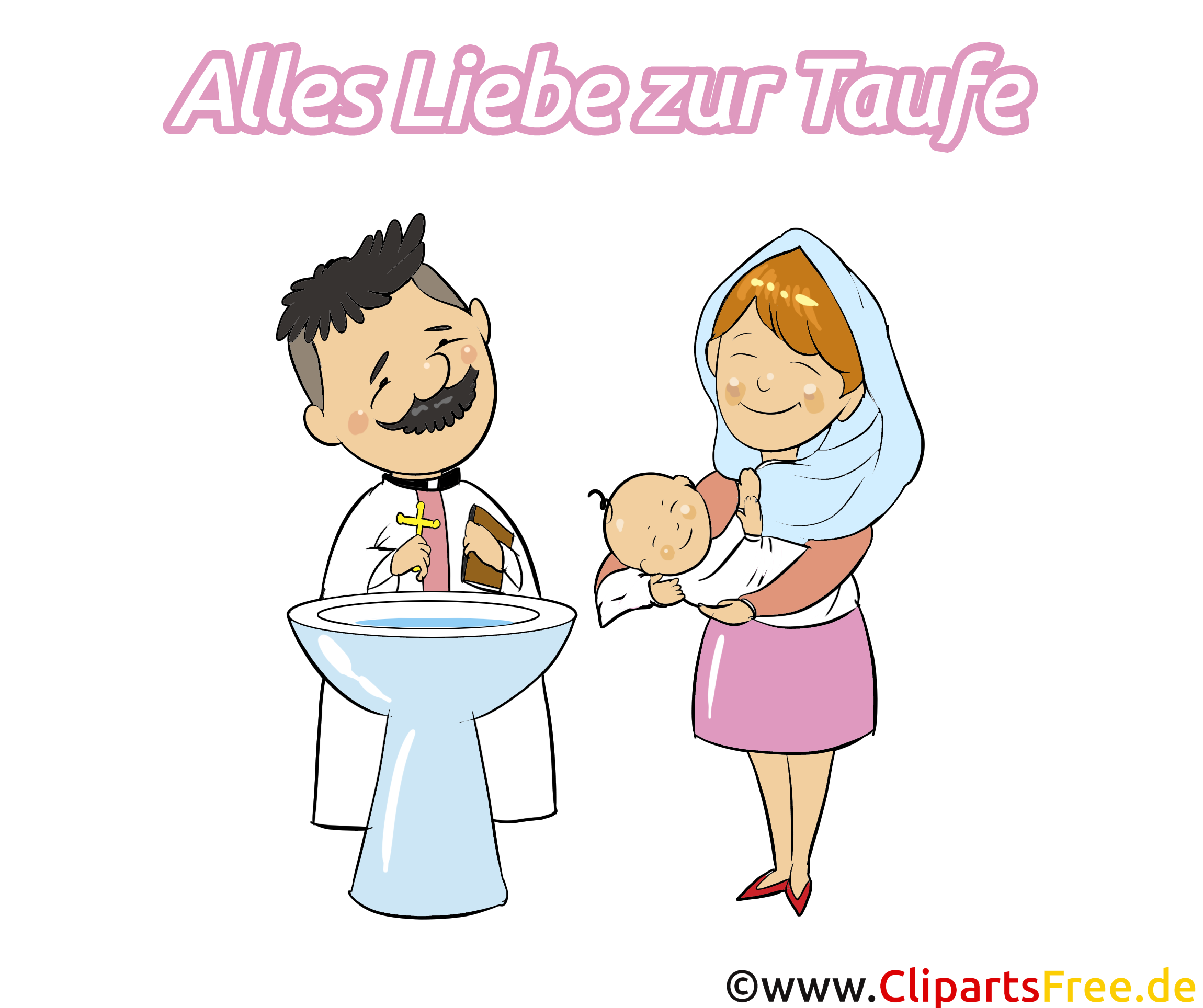 Clipart Grafiken Bilder Symbole zur Taufe