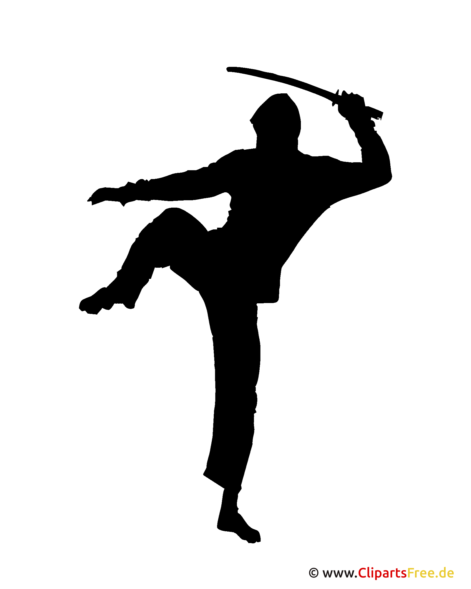 Silhouette Ninja Clip Art